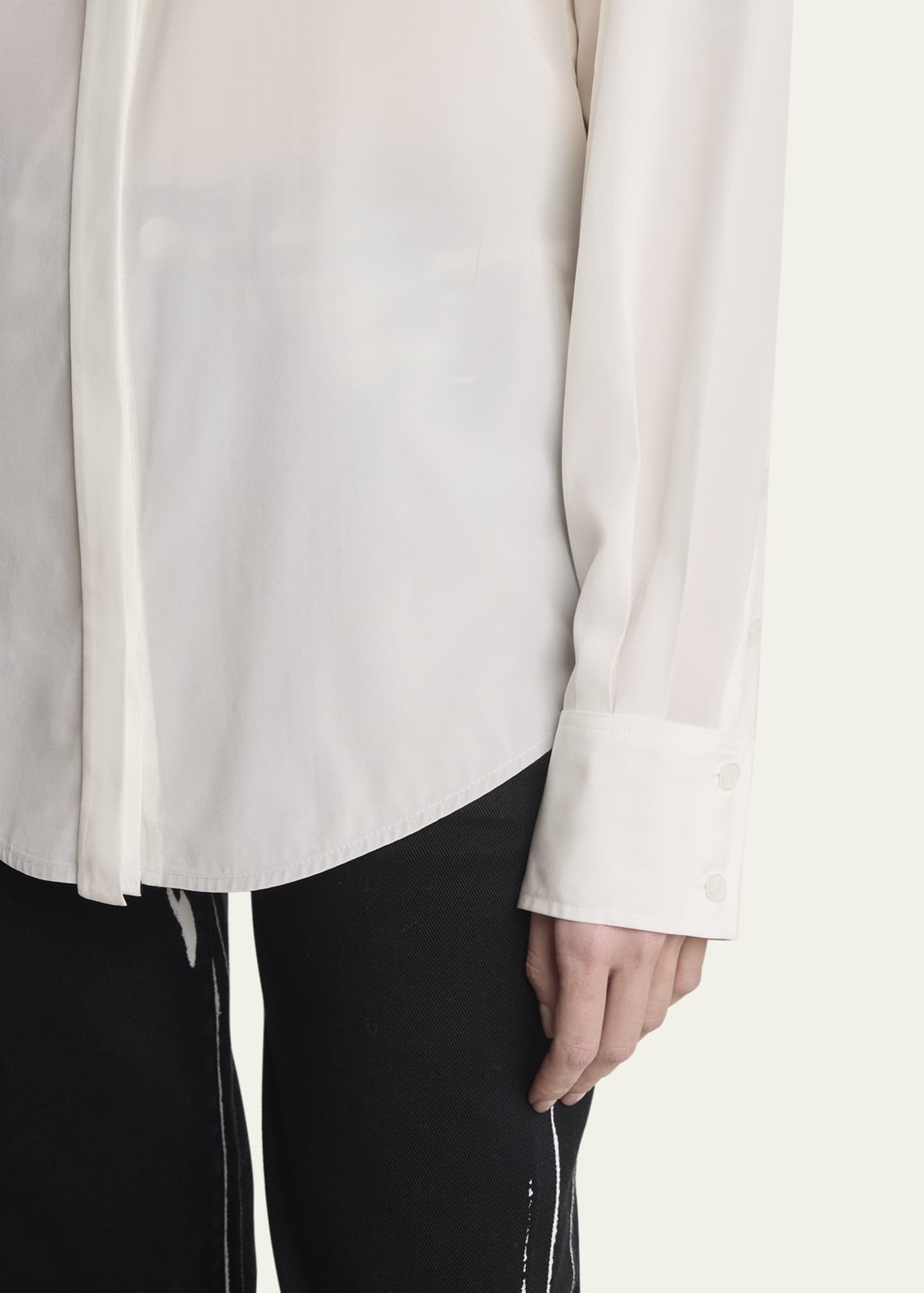 Proenza Schouler Demi Button-Down Stretch Silk Viscose Blouse Image 5 of 5