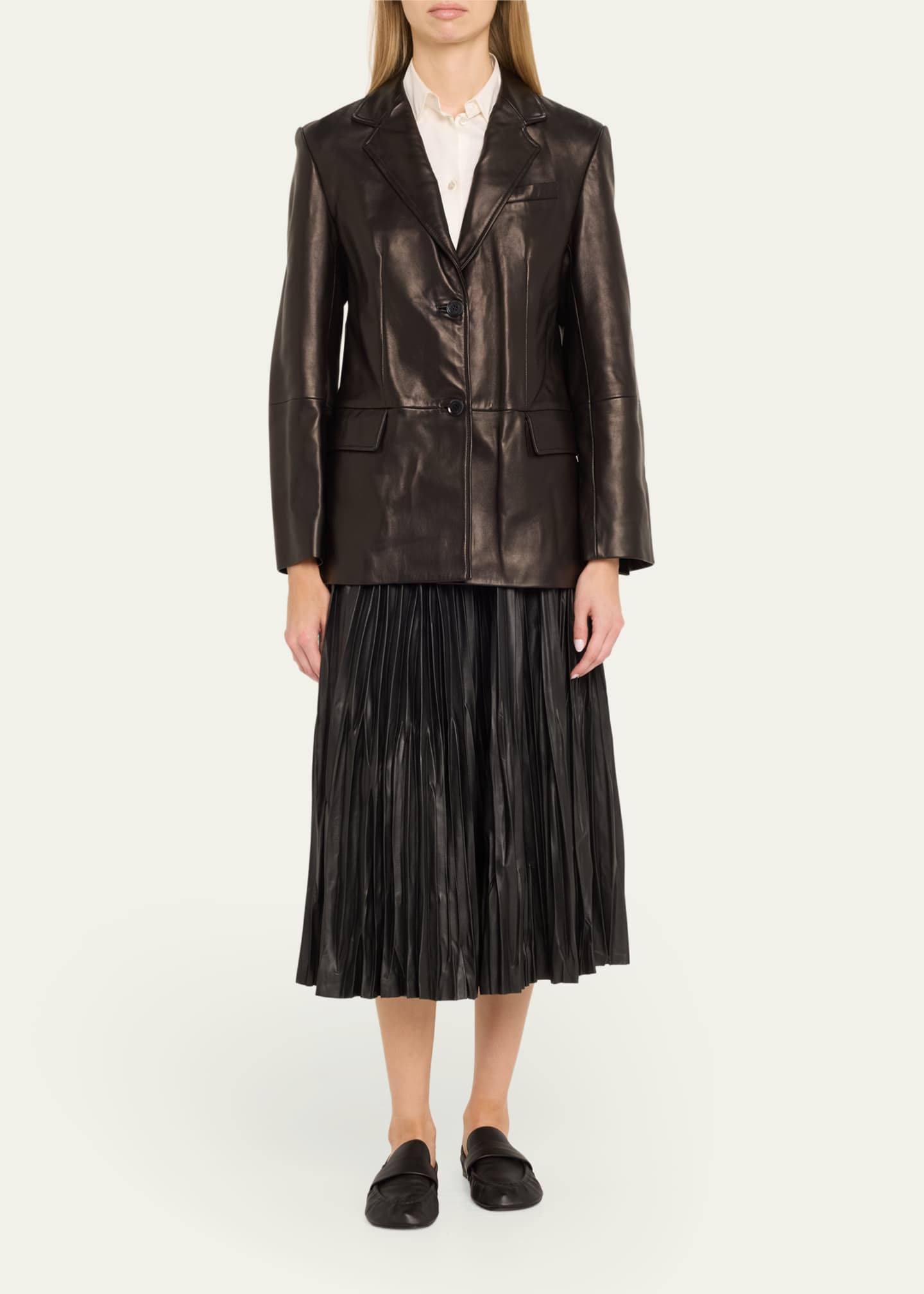 Hayes Open-Front Lambskin Leather Jacket - Thumbnail 2