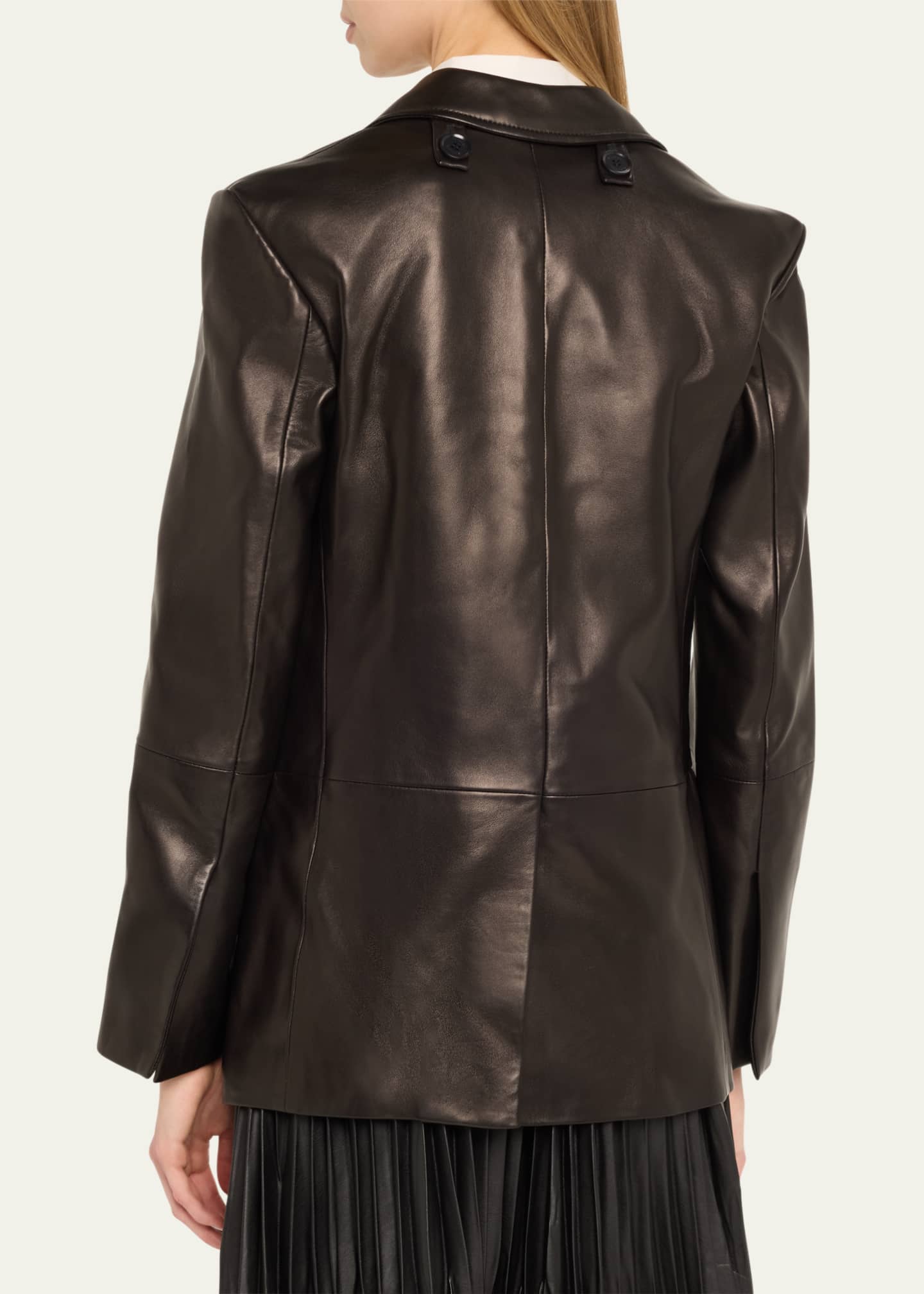 Hayes Open-Front Lambskin Leather Jacket - Thumbnail 3