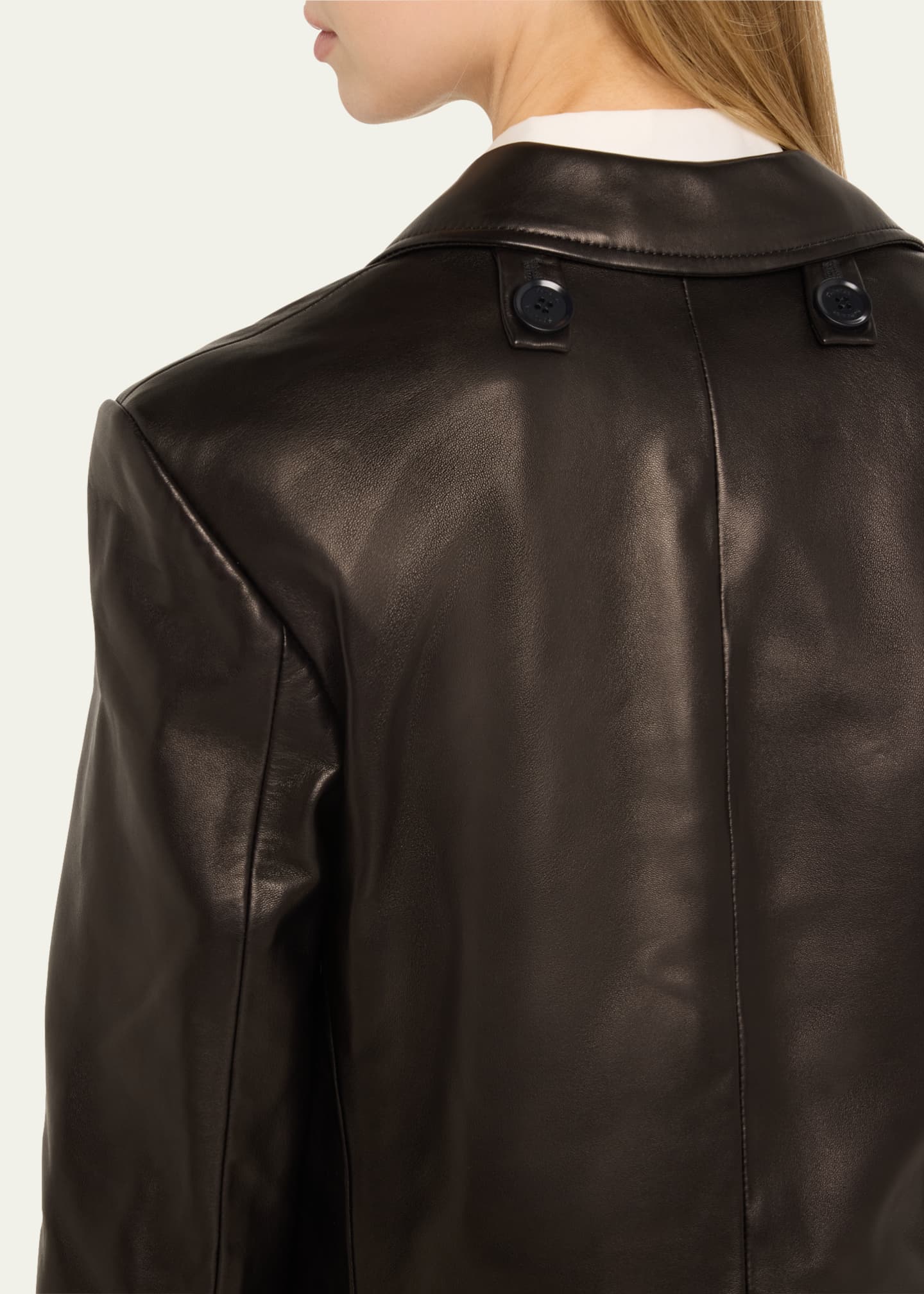 Hayes Open-Front Lambskin Leather Jacket - Thumbnail 5