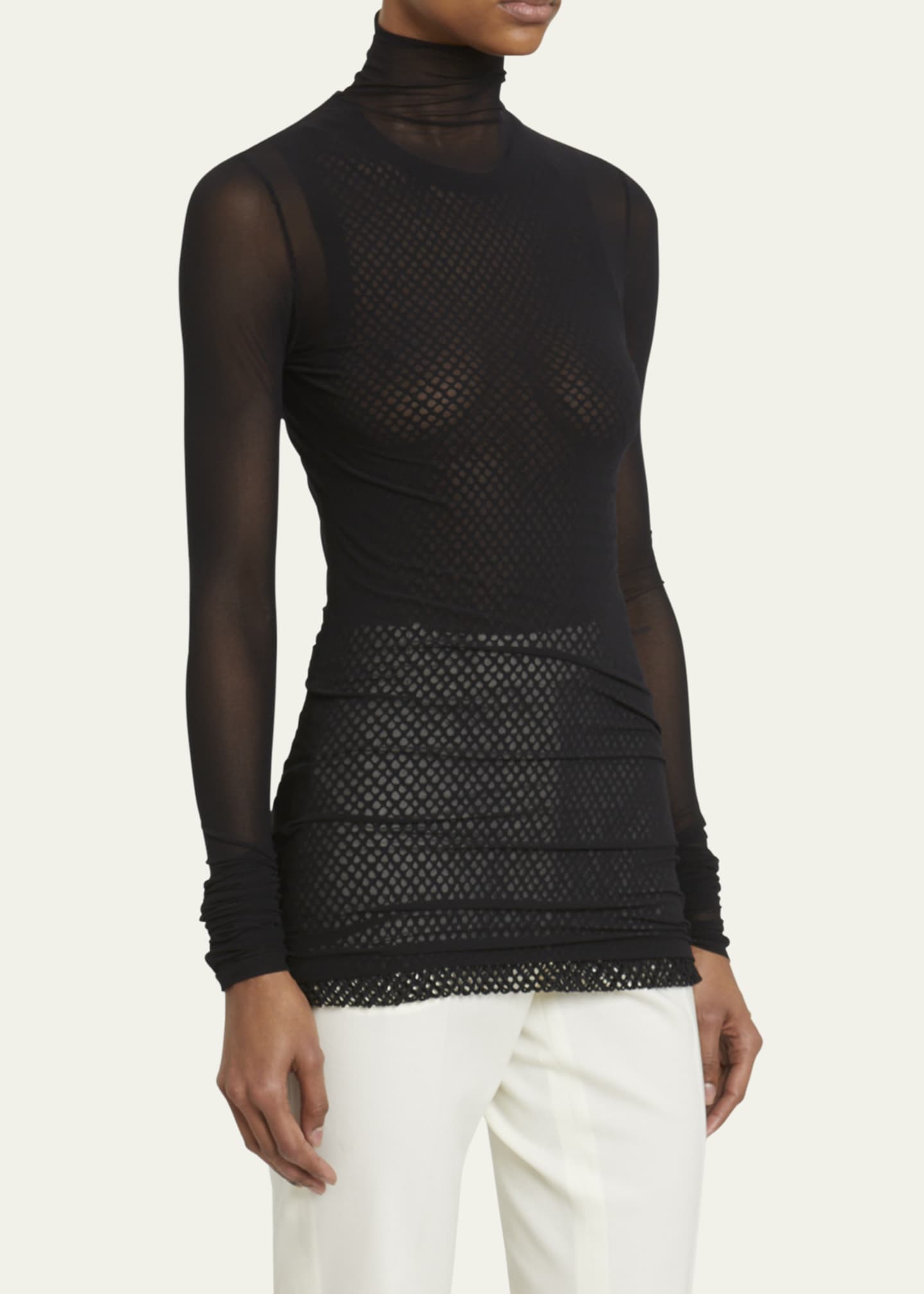 Proenza Schouler Rio Stretch Tulle Jersey Top Image 4 of 5