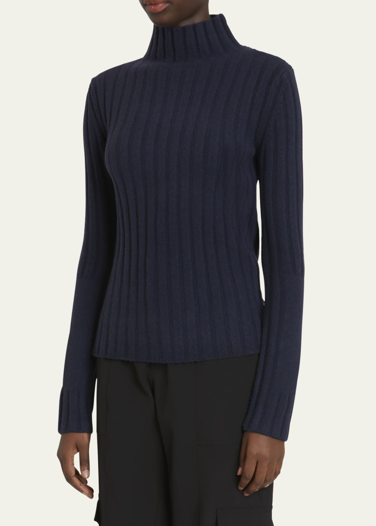 Proenza Schouler Haven Rib-Knit Midweight Cashmere Wool Sweater Image 4 of 5