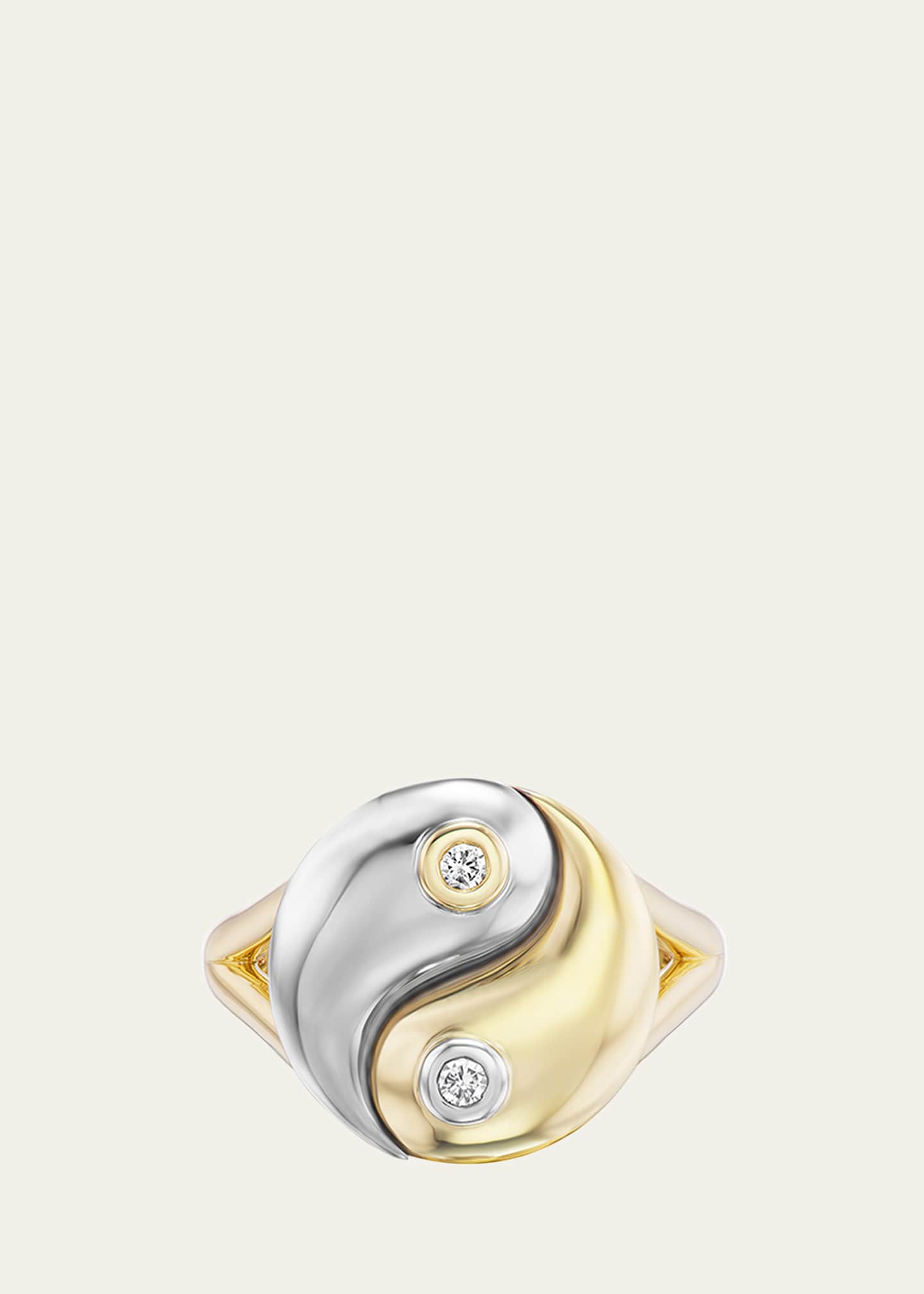 Sheryl Lowe Two Tone Diamond Bezel Yin Yang Ring Image 1 of 2
