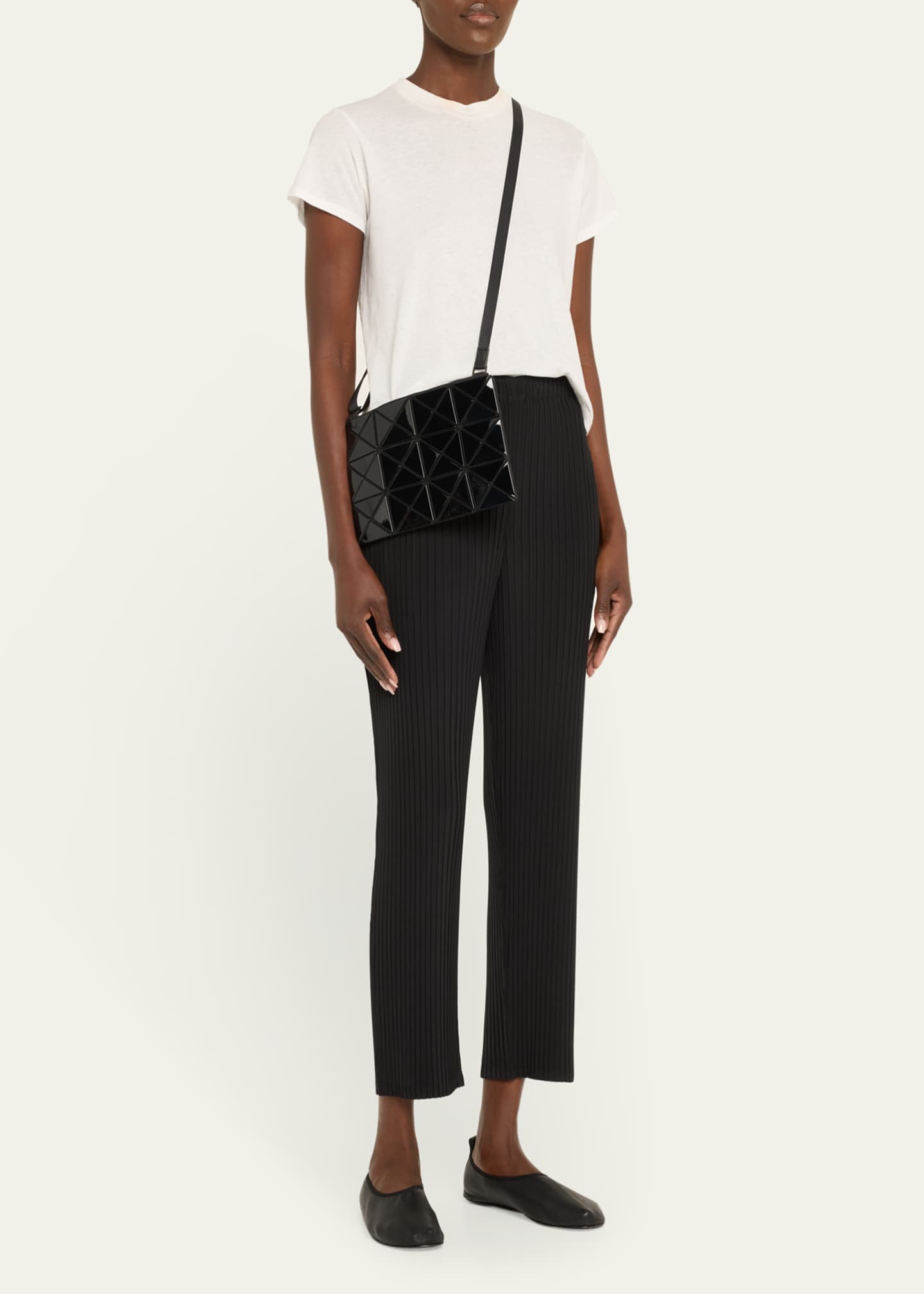 BAO BAO ISSEY MIYAKE Geometric Zip Patent Crossbody Bag