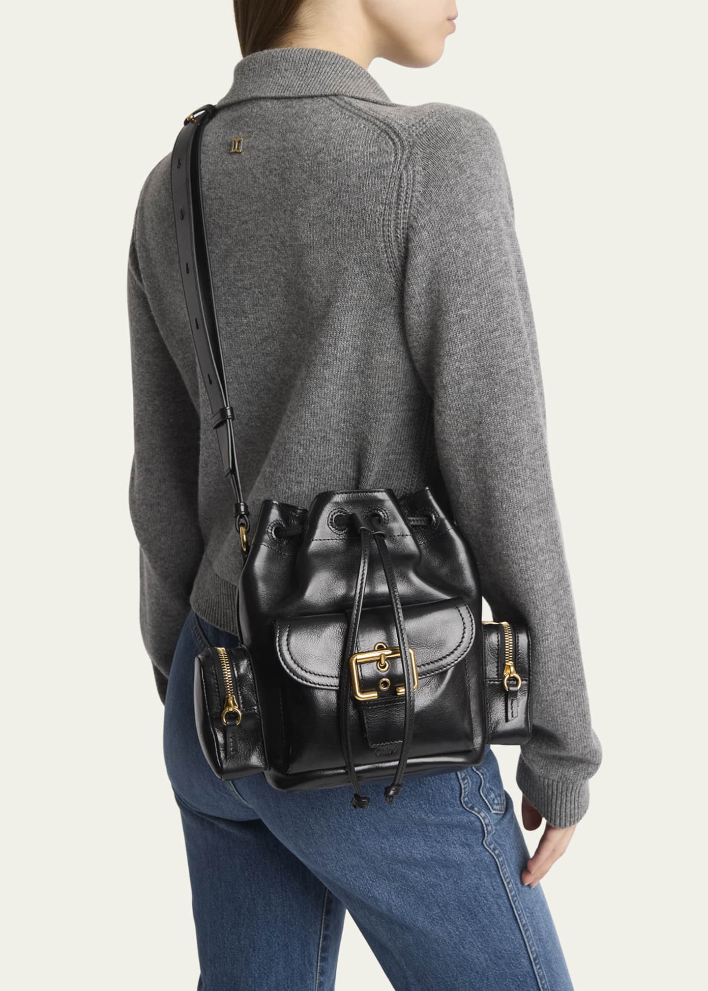 Chloe Camera Bucket Crossbody Bag in Shiny Calfskin Image 2 of 5