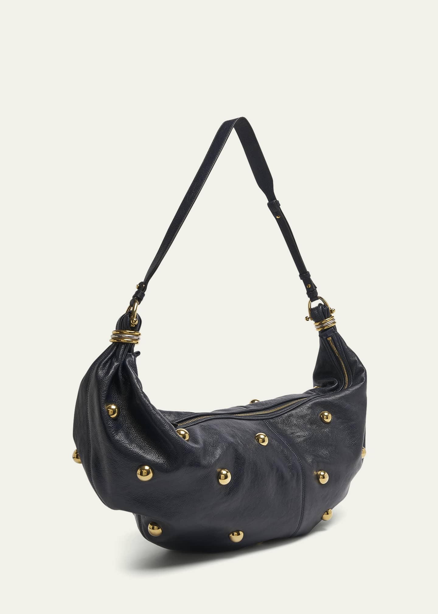 Chloe Bracelet Mini Studded Shoulder Bag in Grained Calfskin Image 3 of 5