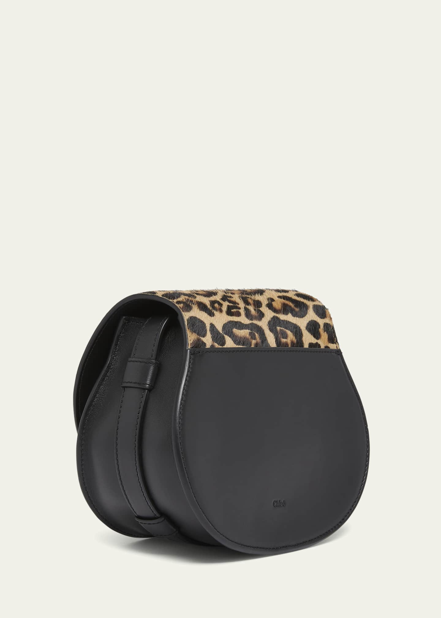 Chloe Marcie Small Crossbody Bag in Leopard-Print Calf Hair Image 3 of 5