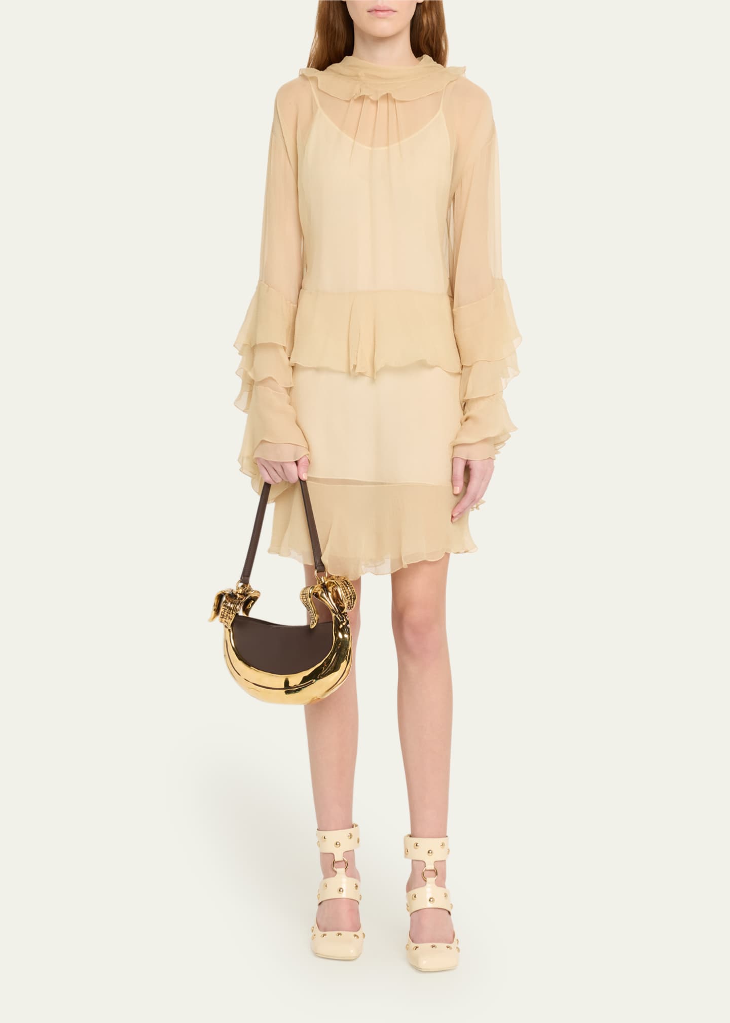 Chloe Bananas Shoulder Bag in Metal and Leather Image 5 of 5