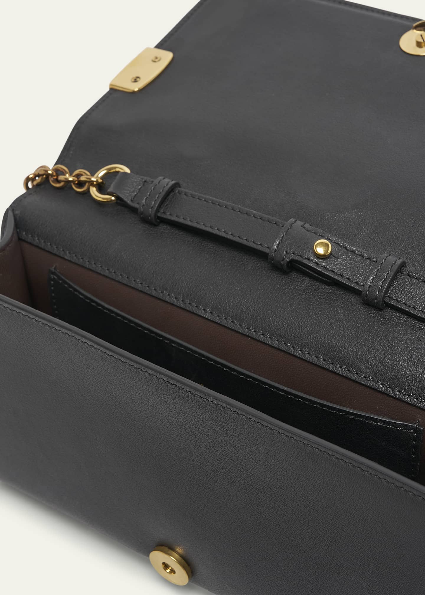 Chloe Metal Logo Crossbody Bag in Smooth Calfskin Image 4 of 5