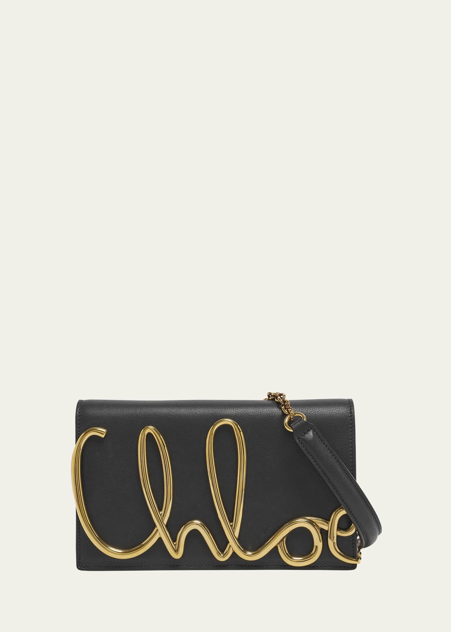 Chloe Metal Logo Crossbody Bag in Smooth Calfskin Image 1 of 5