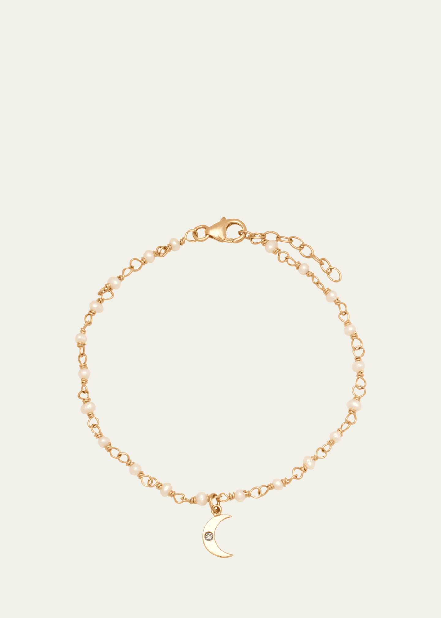 Andrea Fohrman 14K Beaded Wire Pearl Bracelet with Mini Moon Charm Image 1 of 2