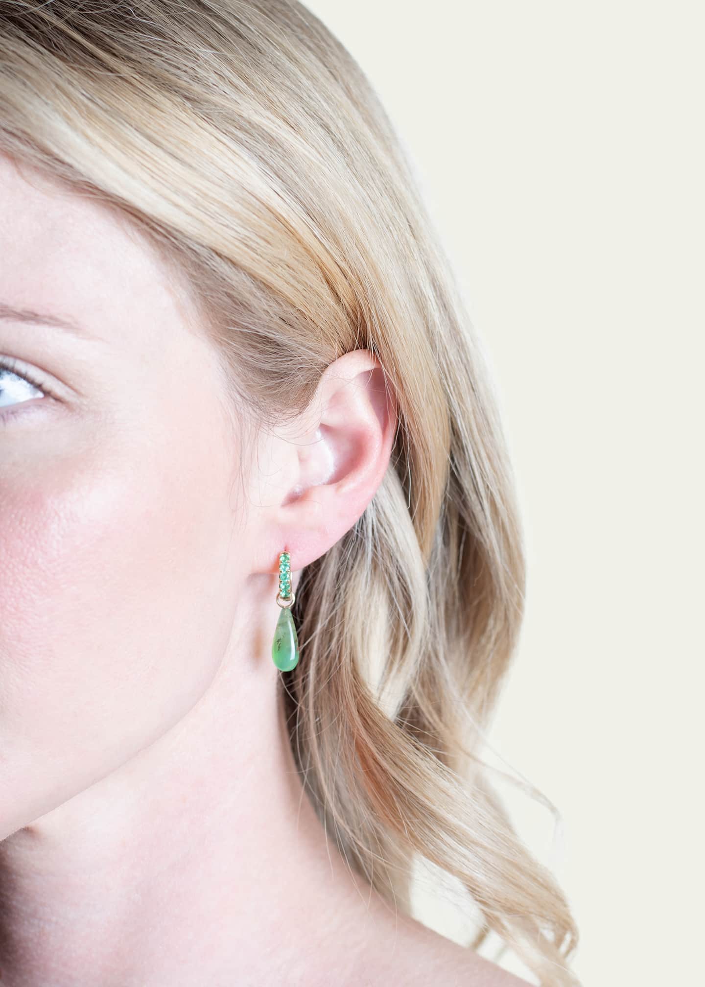 Andrea Fohrman Mini Australian Chrysoprase Briolette Ear Charms Image 2 of 2