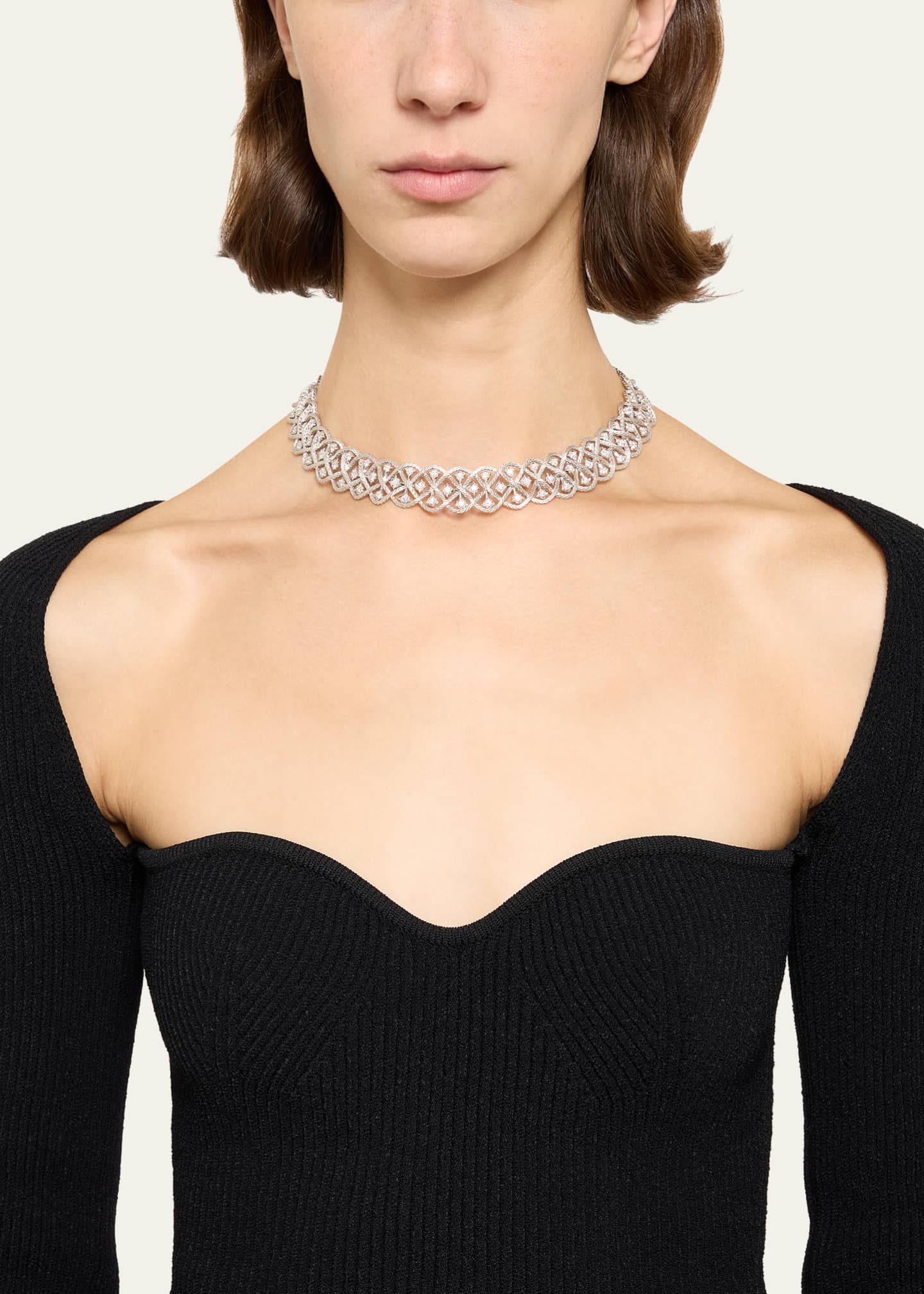 Buccellati Etoilee 18K White Gold Diamond Collar Image 2 of 4