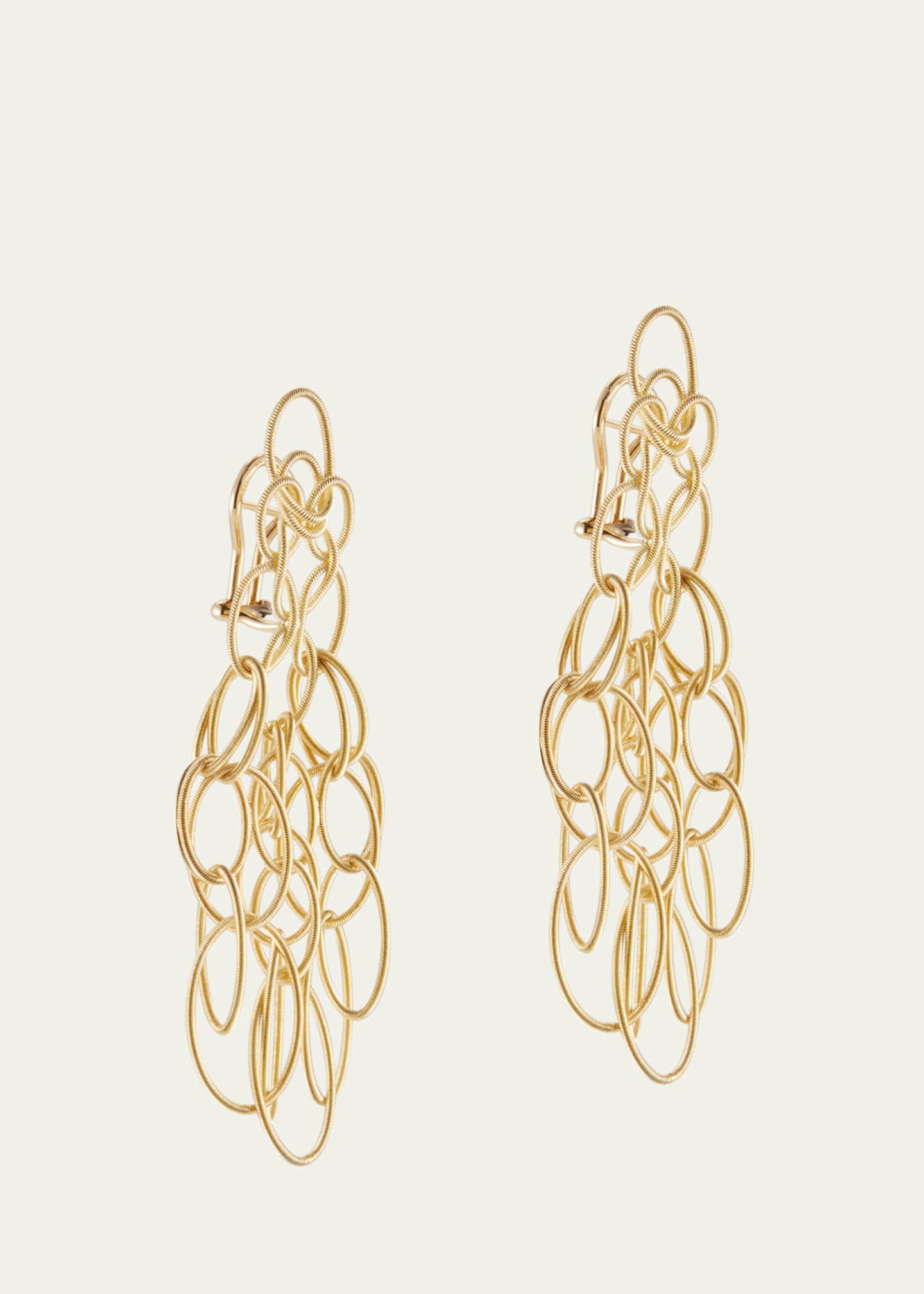 Buccellati Hawaii 18K Yellow Gold Oval Link Pendant Earrings Image 3 of 4