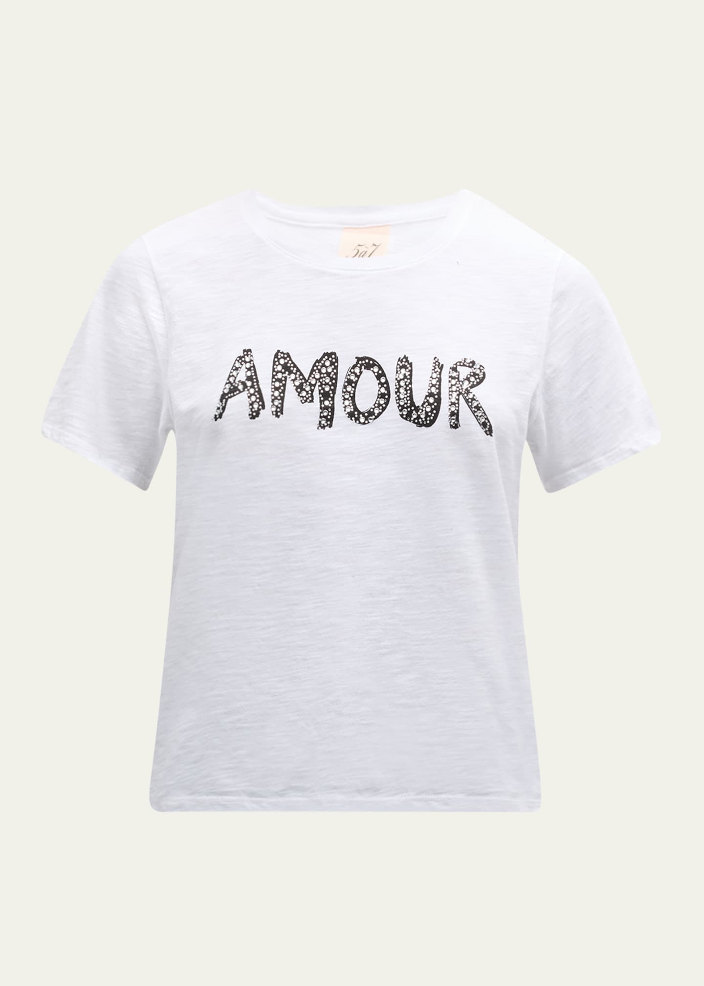 Cinq a Sept Rhinestone Amour Shrunken Tee Image 1 of 5