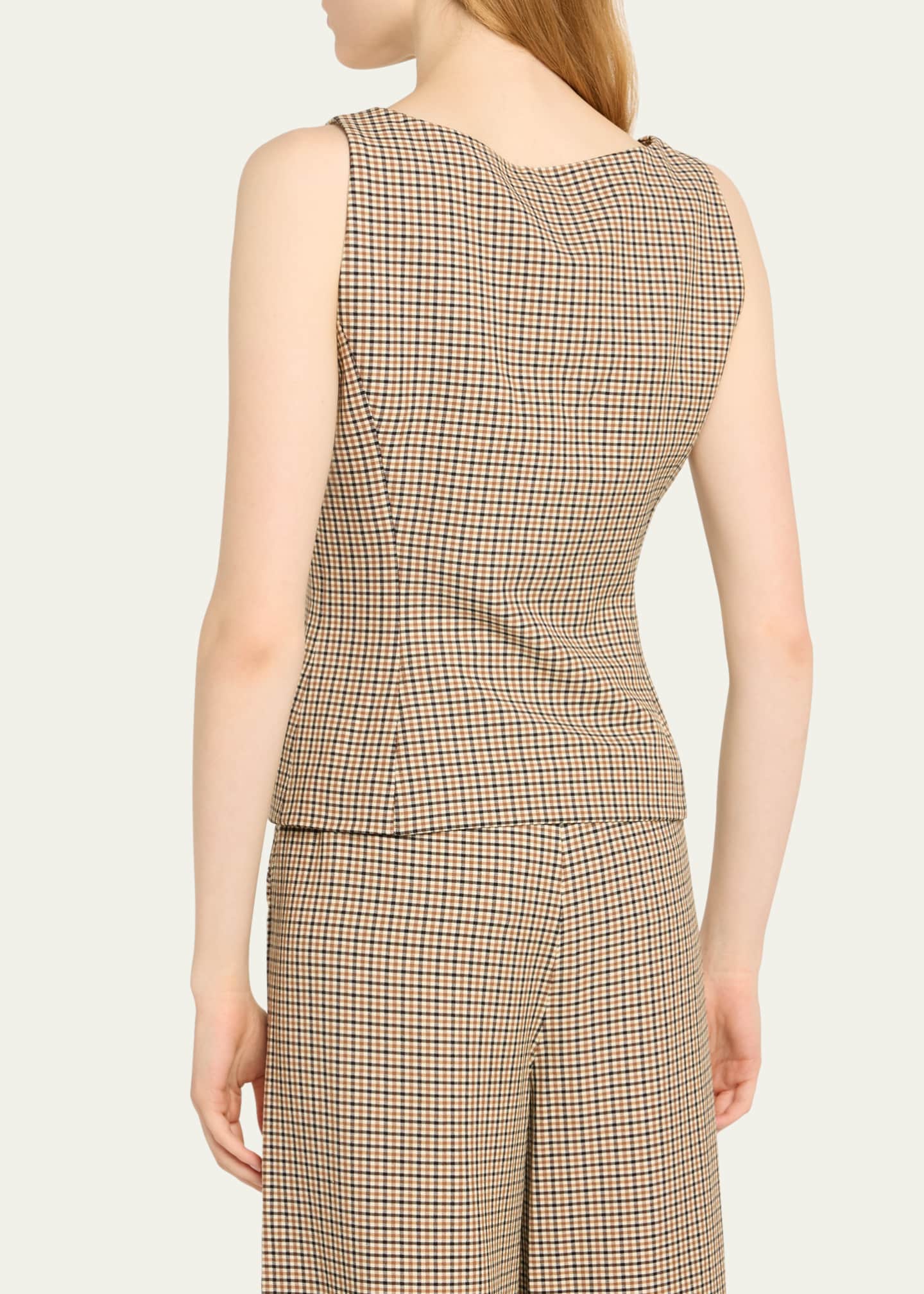 Toccin Georgia Plaid Scoop-Neck Vest Image 3 of 5
