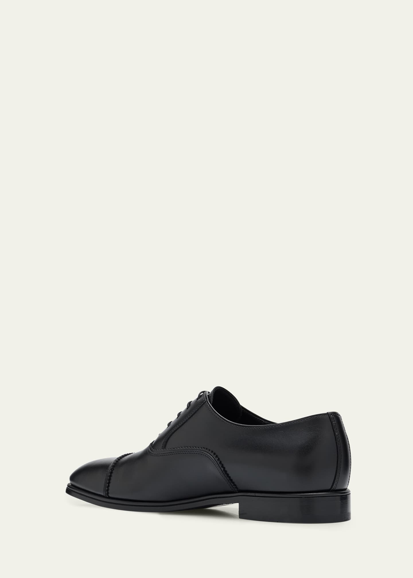 Men's Boston Brogue Leather Cap-Toe Oxfords