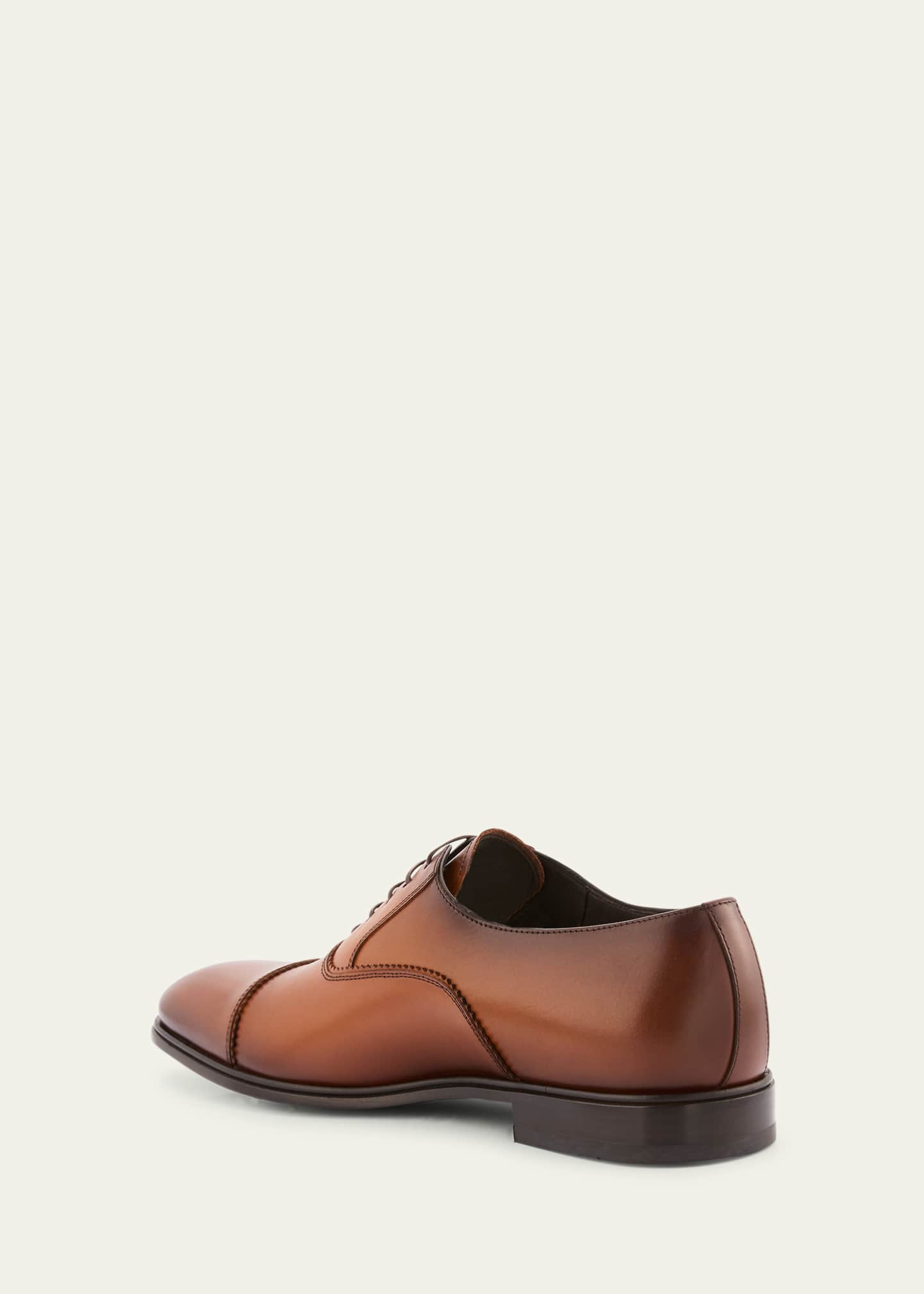Ferragamo Men's Boston Brogue Leather Cap-Toe Oxfords Image 2 of 4