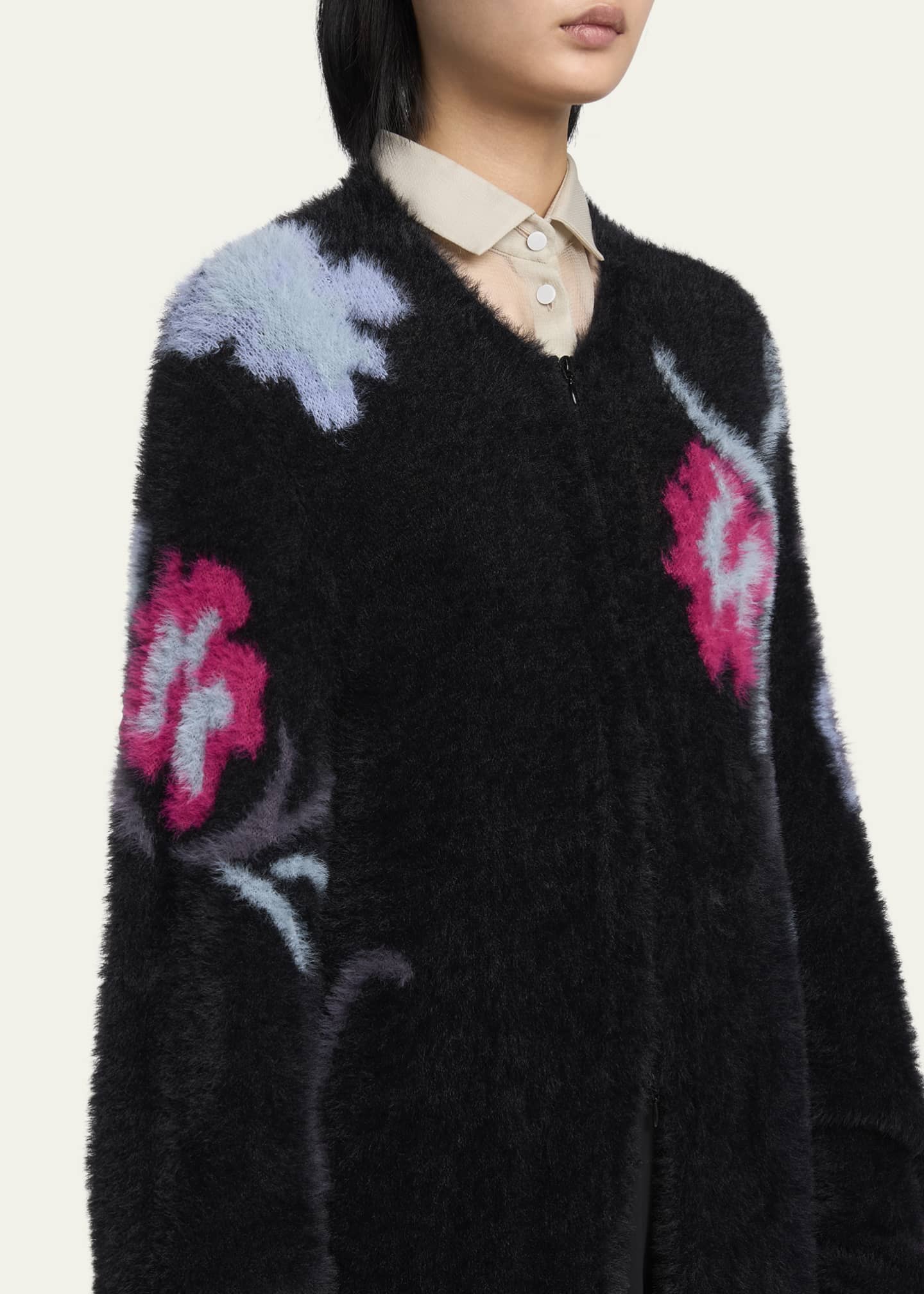 Giorgio Armani Floral Chenille Maxi Cardigan Bergdorf Goodman