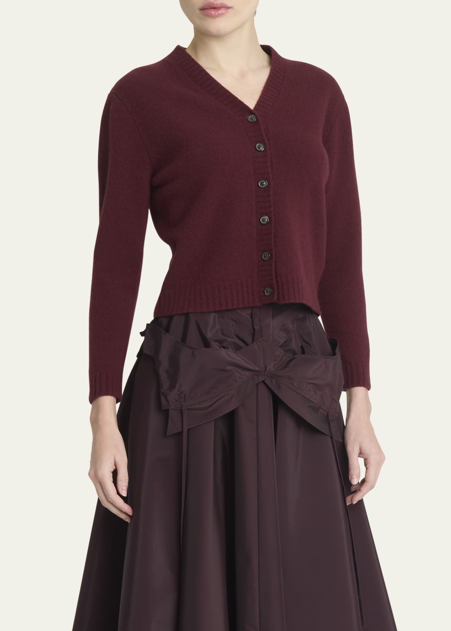 Maison Margiela Crop Wool Cardigan - Bergdorf Goodman