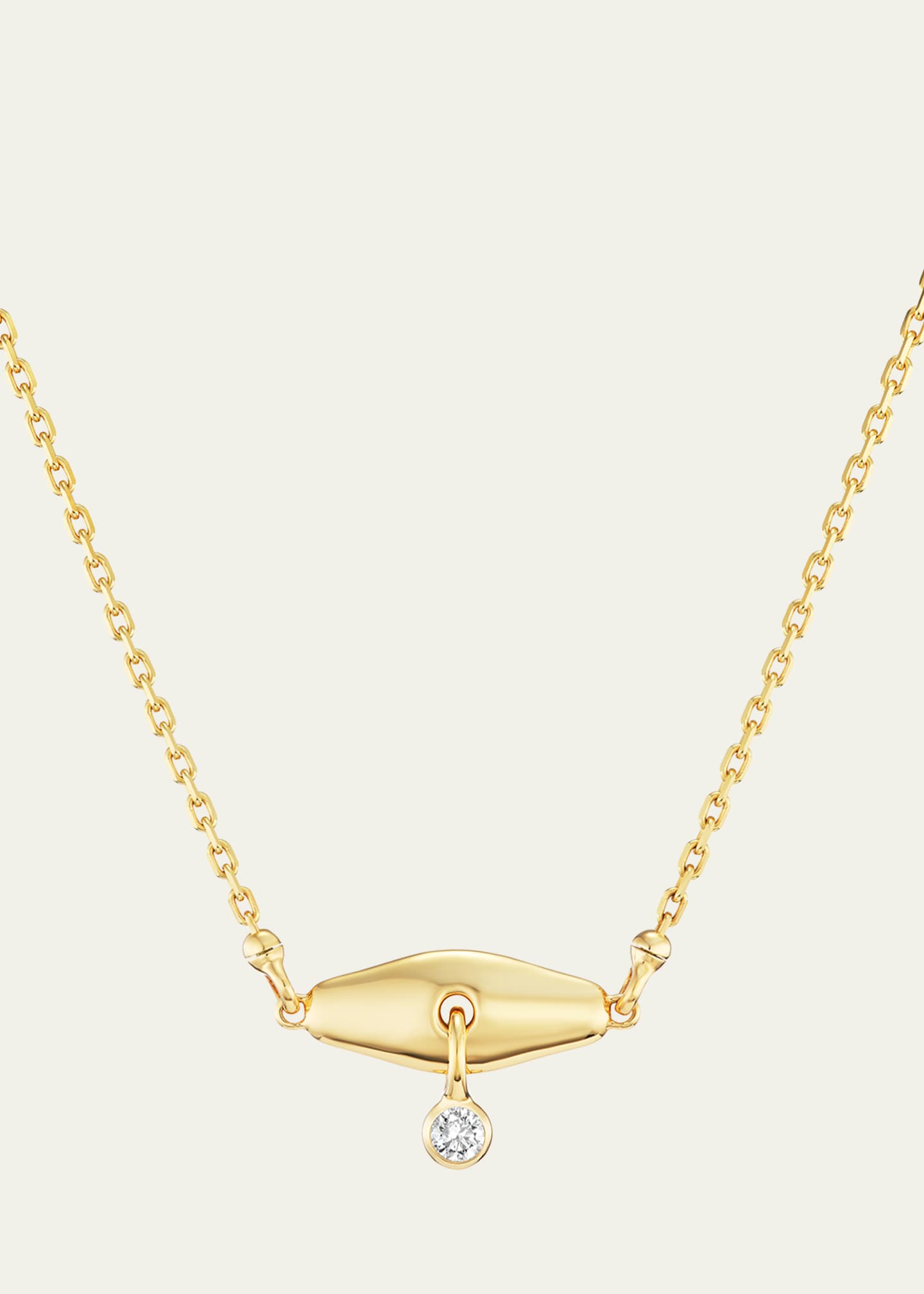 Uniform Object 18K Yellow Gold Pierced Vessel Diamond Necklace Image 2 of 2