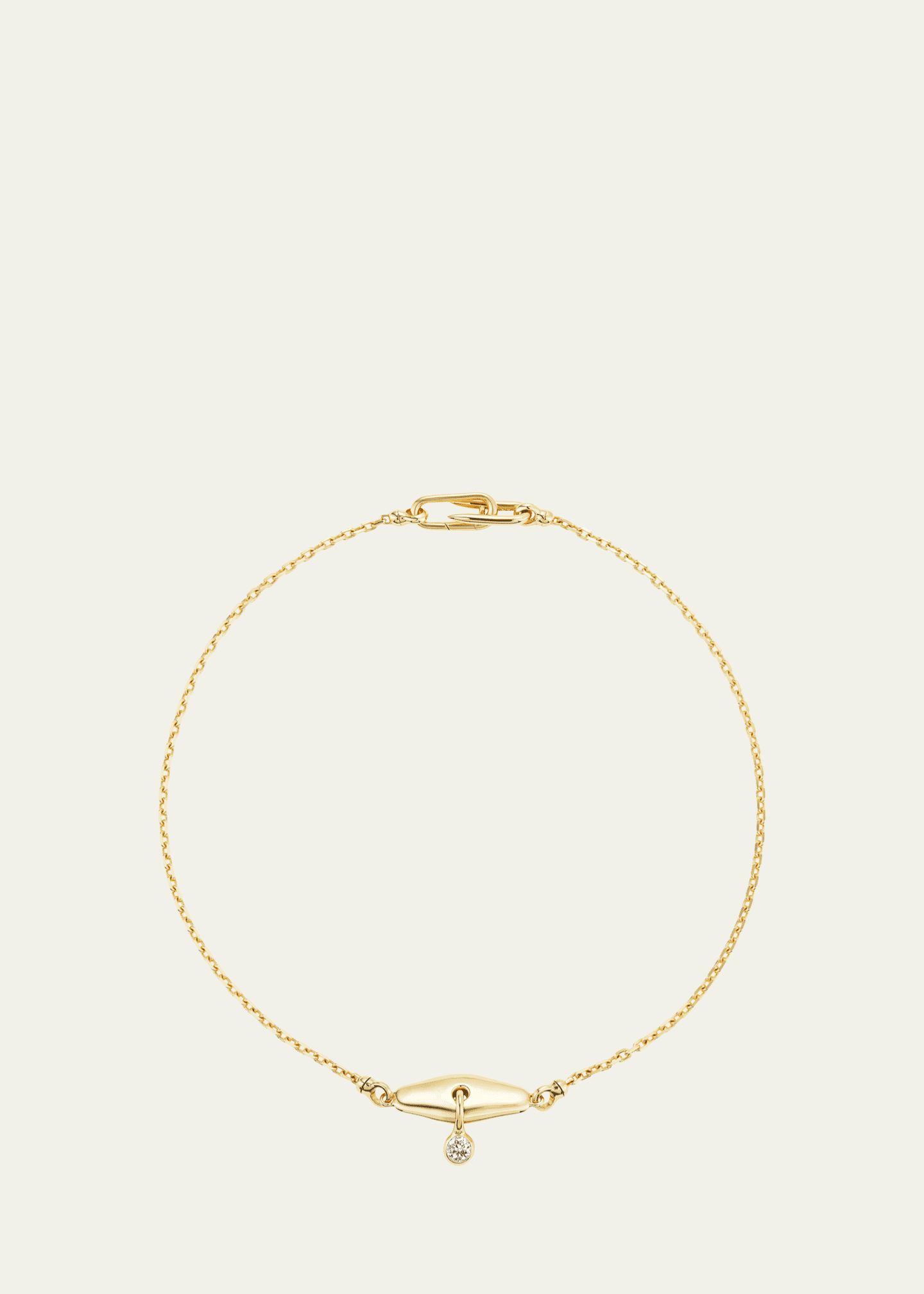 Uniform Object 18K Yellow Gold Pierced Vessel Diamond Necklace Image 1 of 2