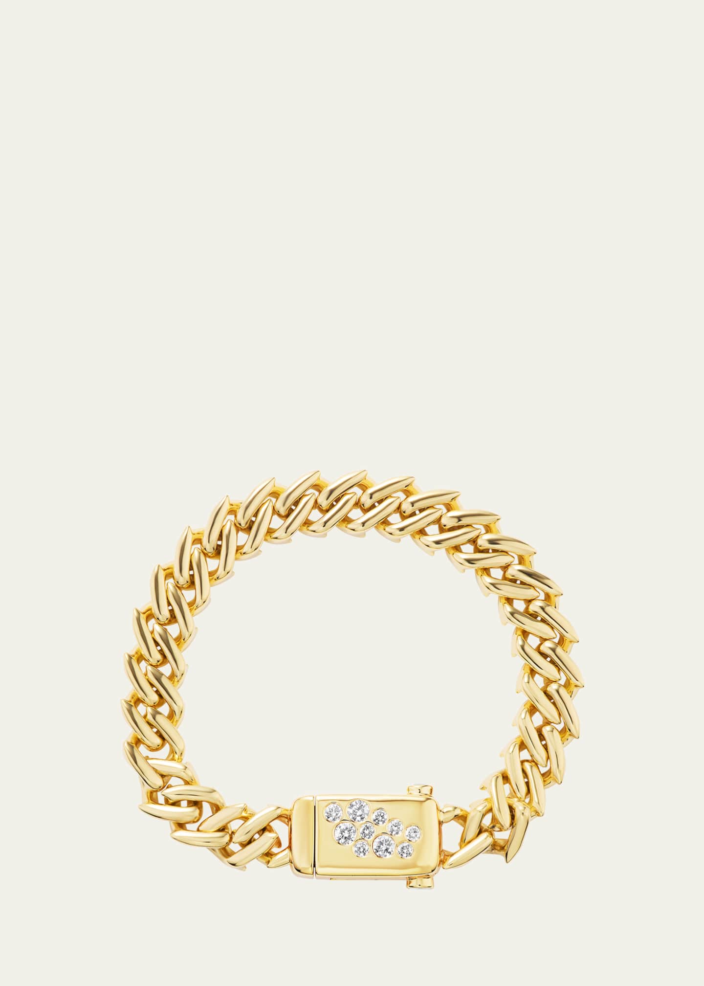 Uniform Object 18K Yellow Gold Diamond Curb Chain Bracelet