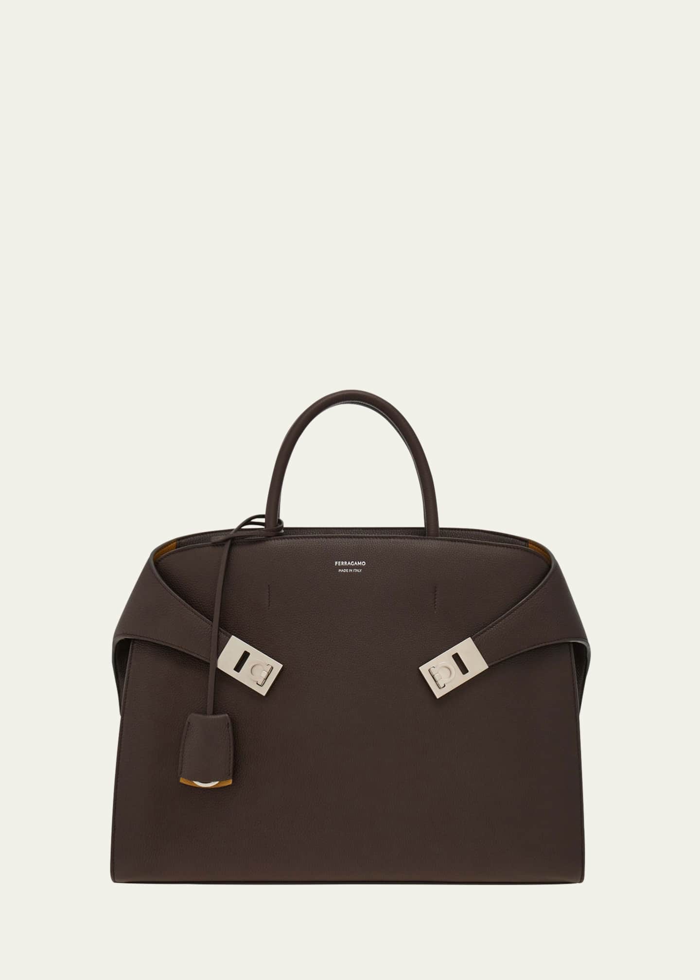 Ferragamo Men's Hug Leather Briefcase Image 1 of 5