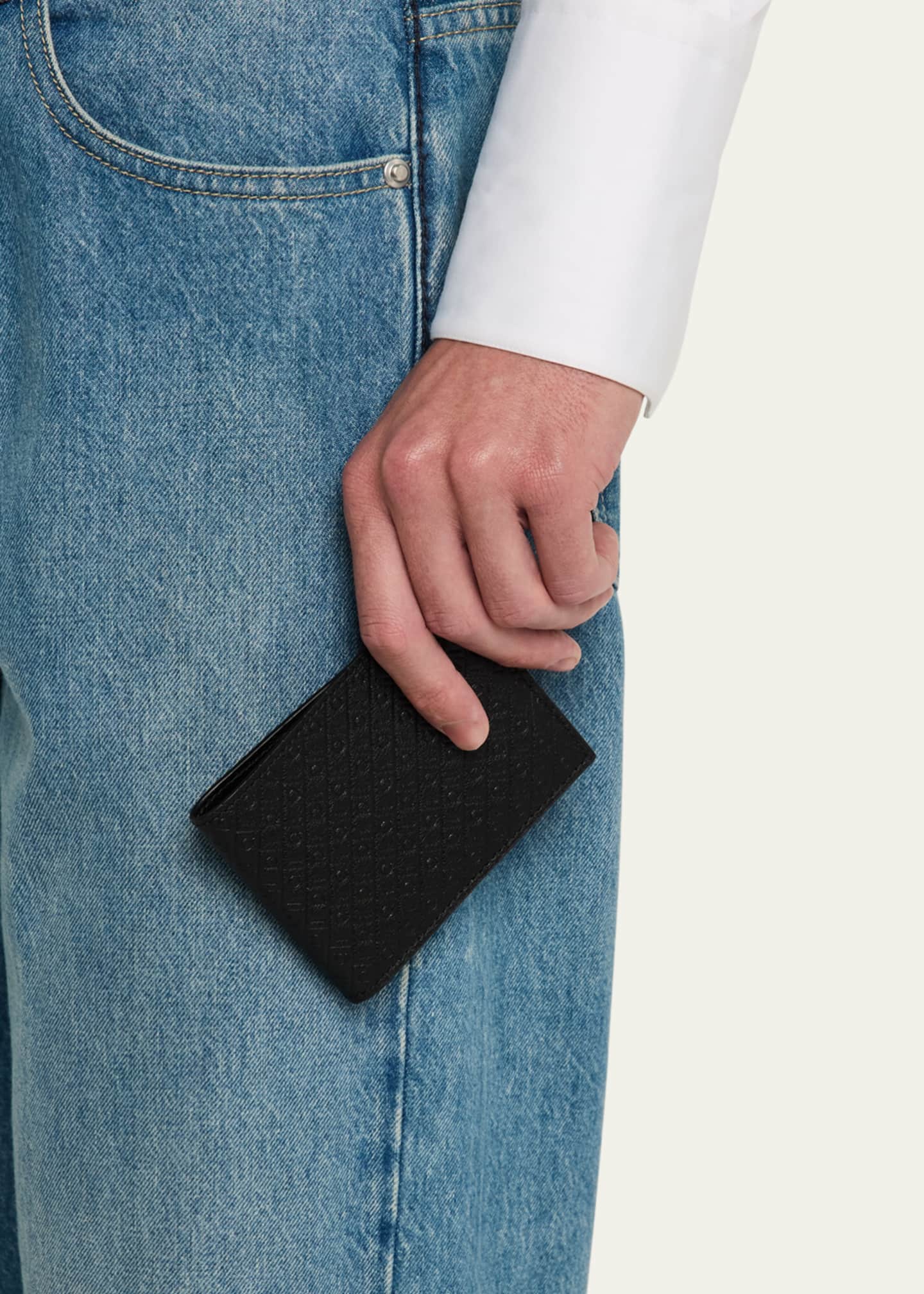 Ferragamo Men's Embossed Monogram Leather Bifold Wallet Image 2 of 4
