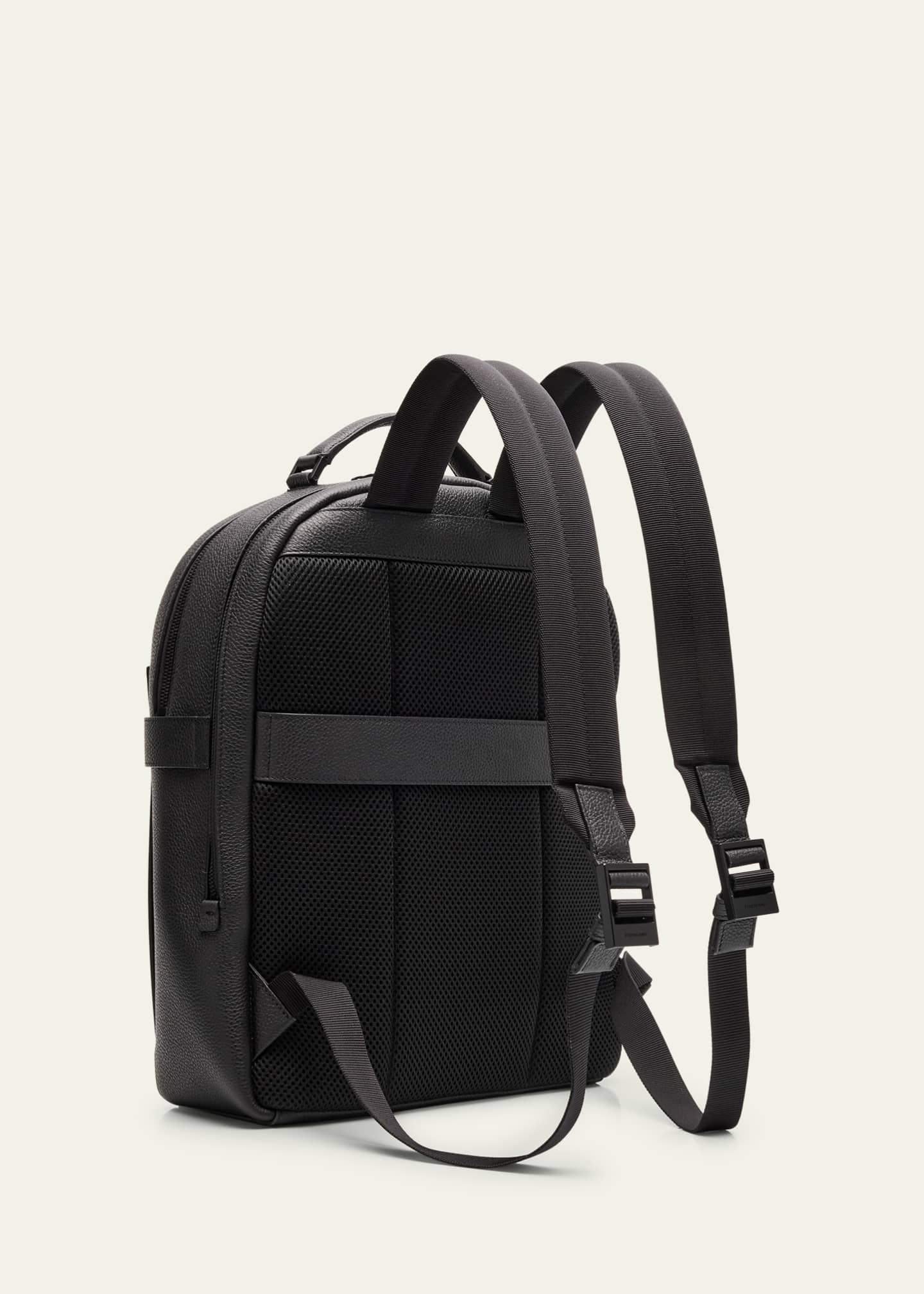 Ferragamo Men's Twins Leather Backpack Image 3 of 6