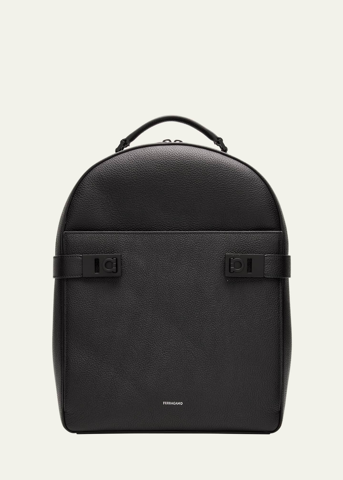 Ferragamo Men's Twins Leather Backpack Image 1 of 6