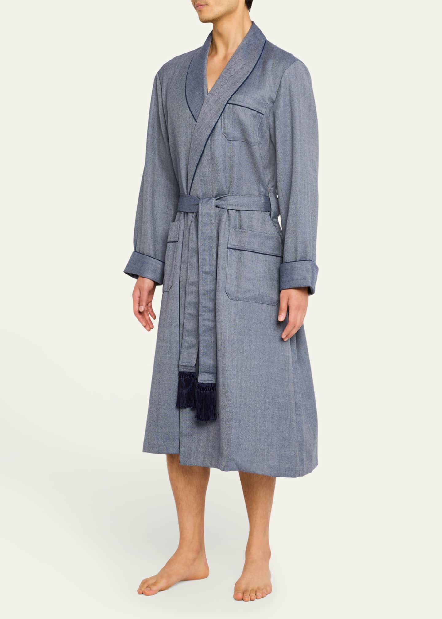 Derek Rose Men's Lincoln 11 Wool Robe - Bergdorf Goodman