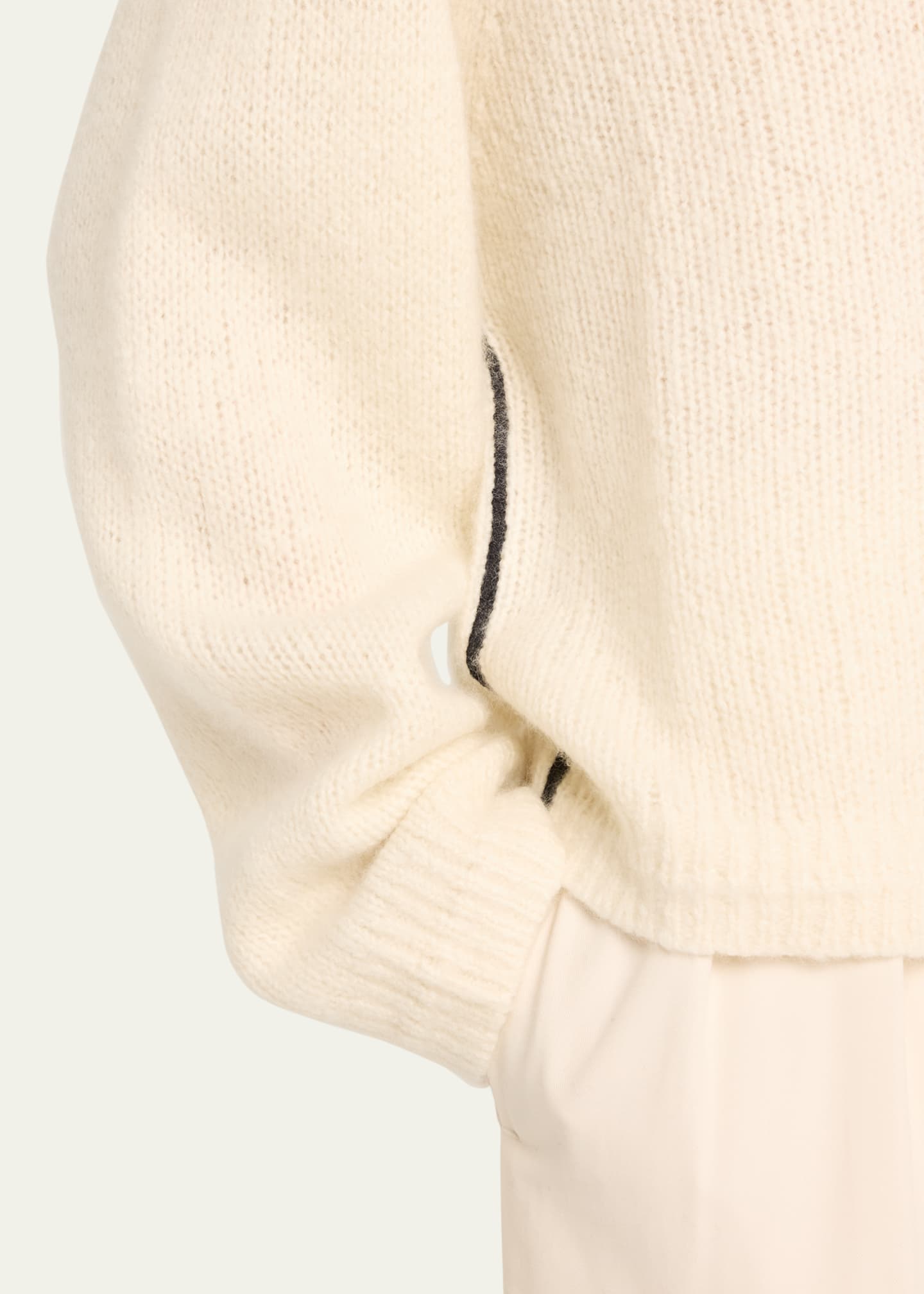 Cashmere Deep V-Neck Cape Sweater - Thumbnail 5
