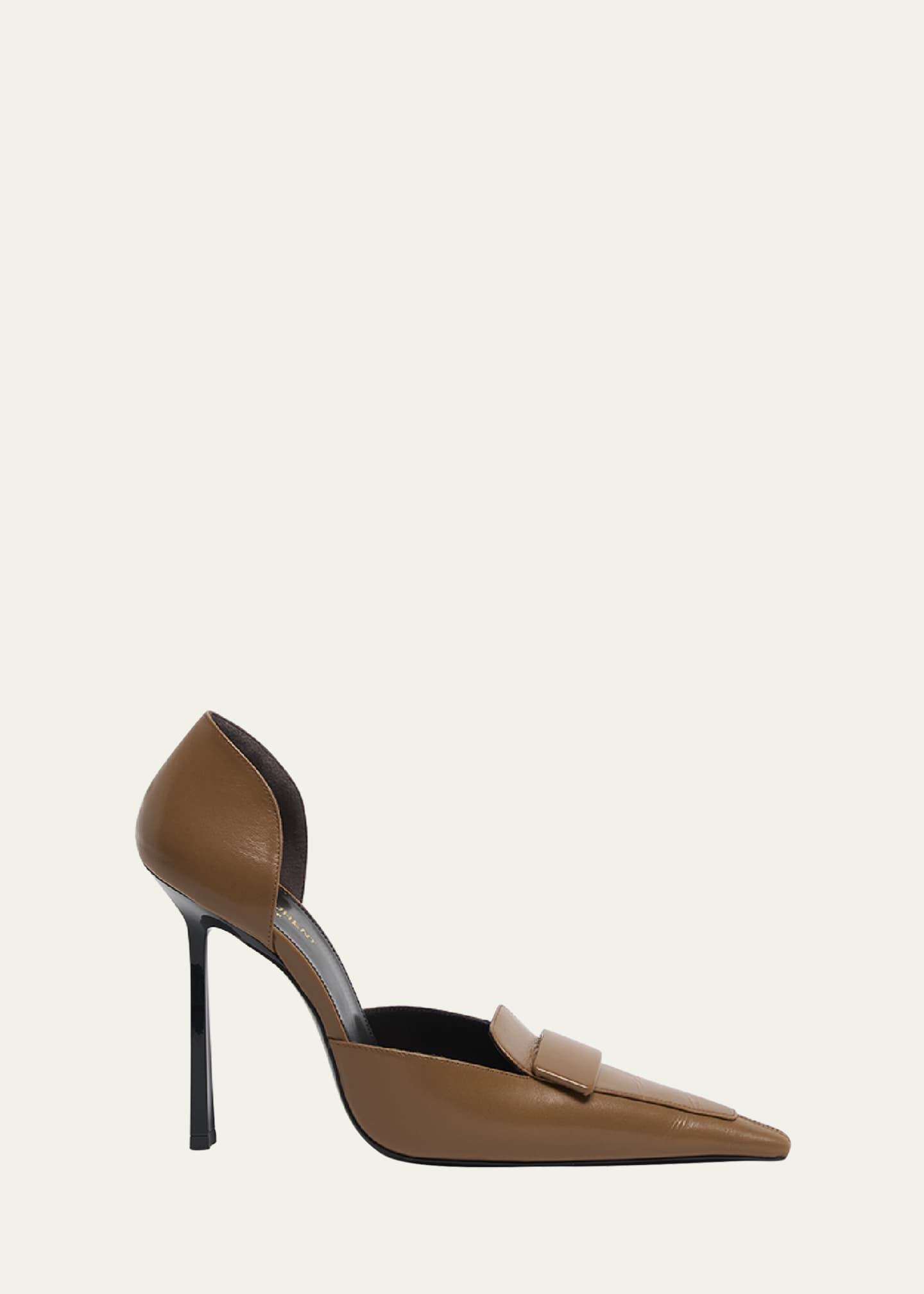 Saint Laurent Leather D'Orsay Loafer Pumps Image 1 of 6
