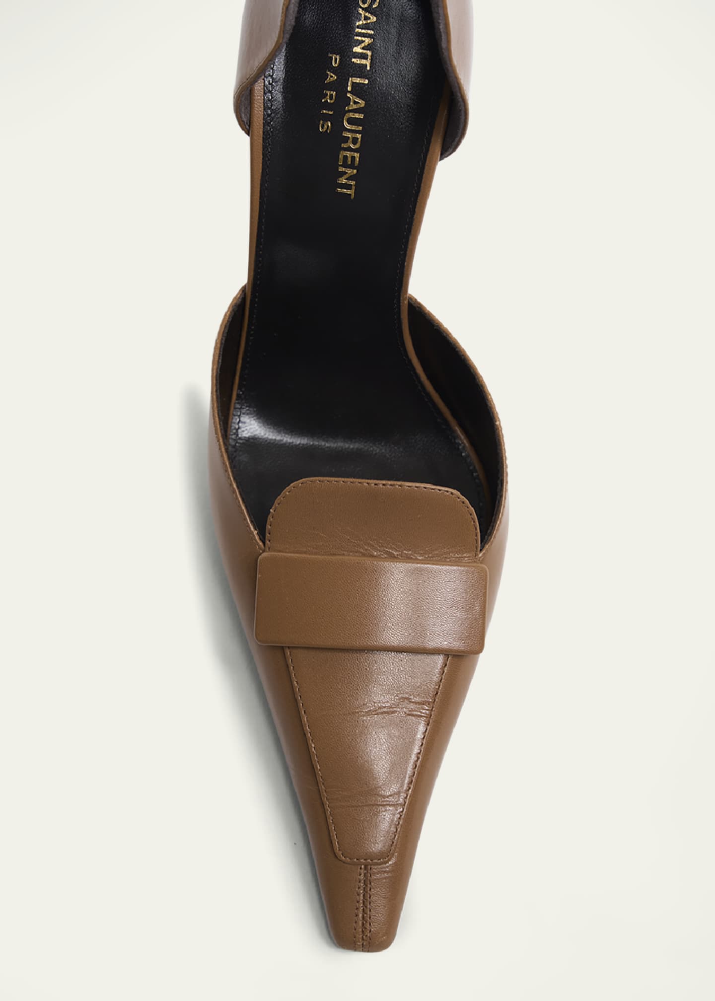 Saint Laurent Leather D'Orsay Loafer Pumps Image 5 of 6