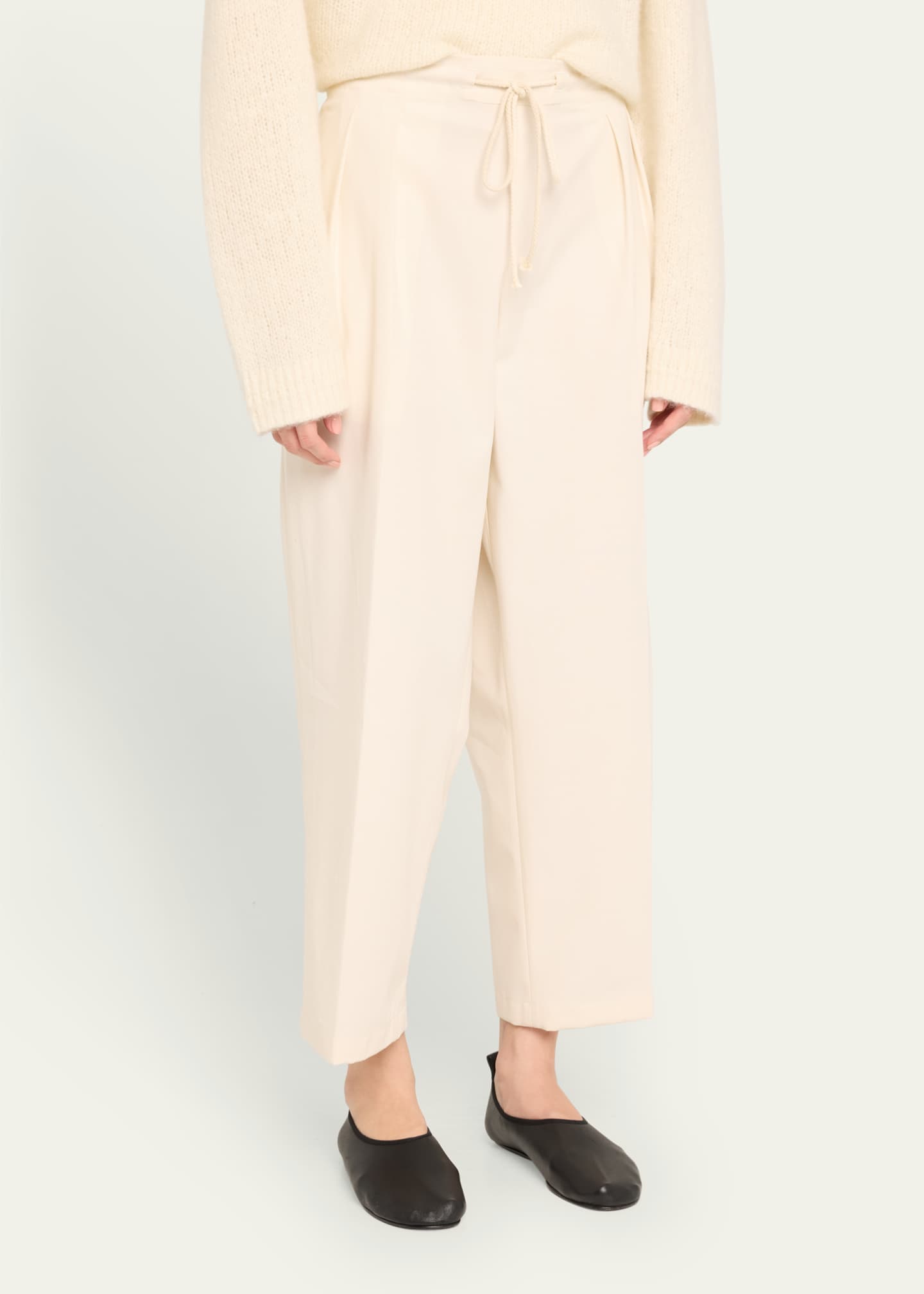 Elasticated Drawstring Cotton Twill Pants