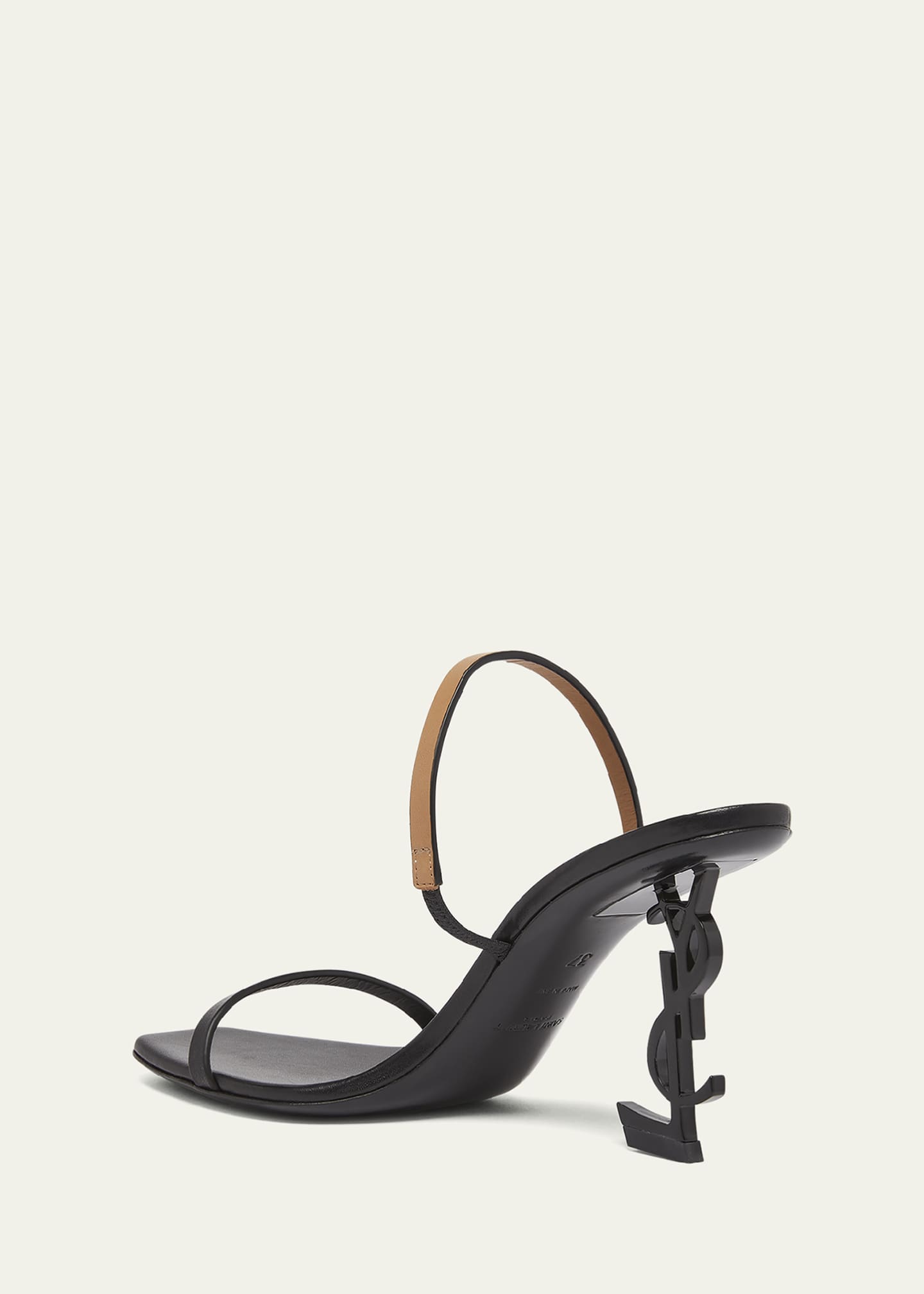Saint Laurent Opyum Bicolor YSL-Heel Slide Sandals Image 3 of 5
