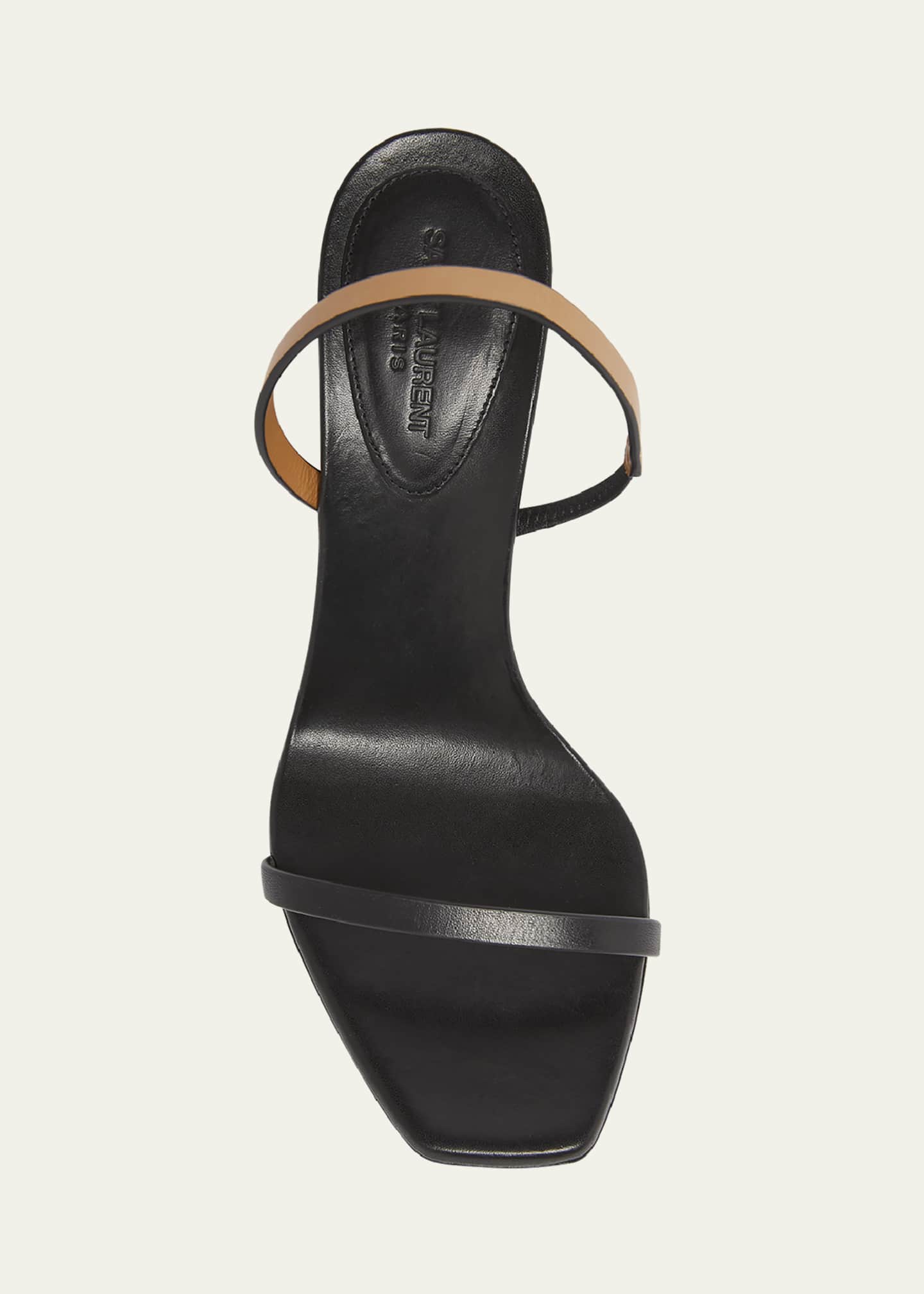 Saint Laurent Opyum Bicolor YSL-Heel Slide Sandals Image 5 of 5