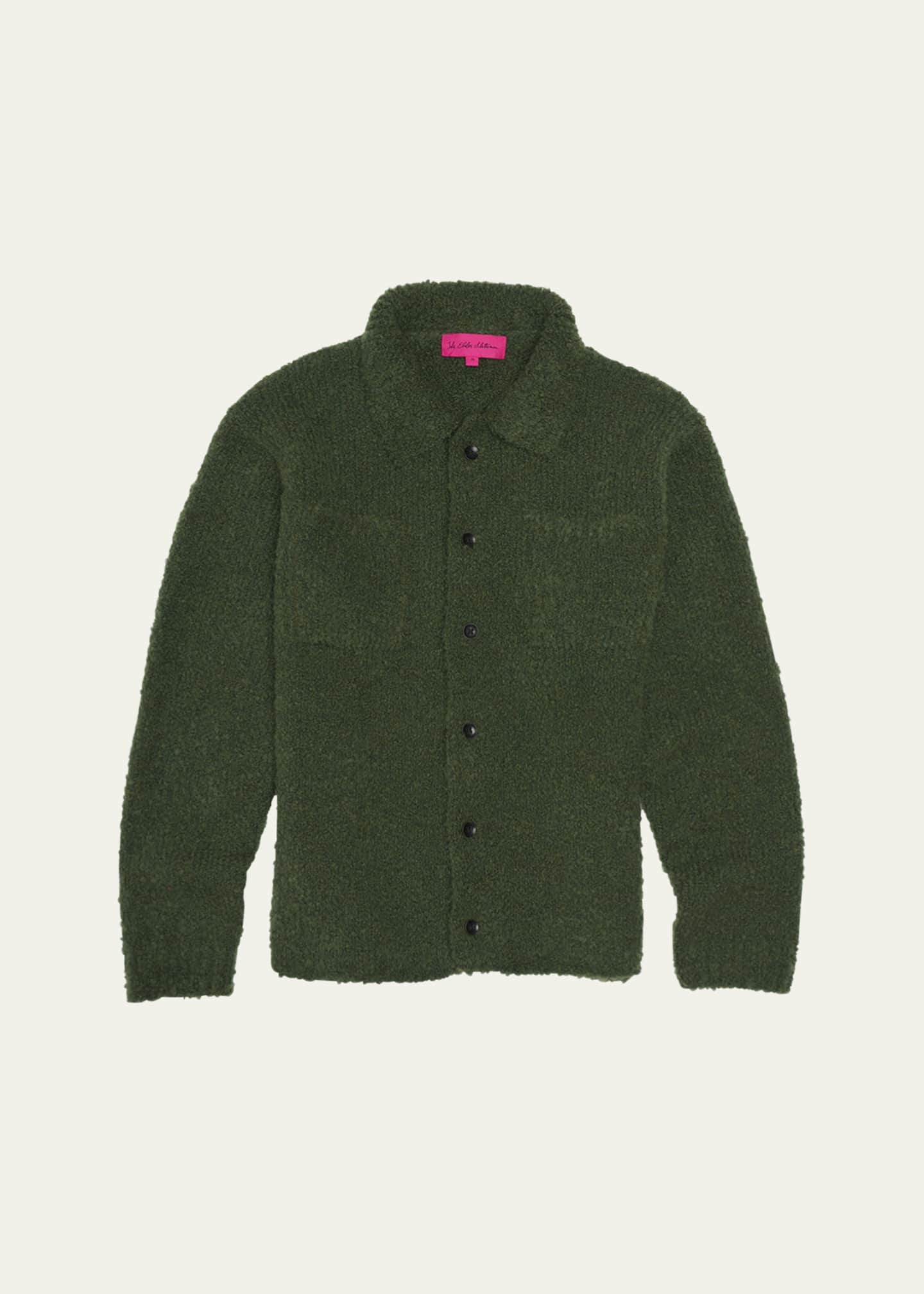 The Elder Statesman Men's Cashmere-Blend Teddy Overshirt