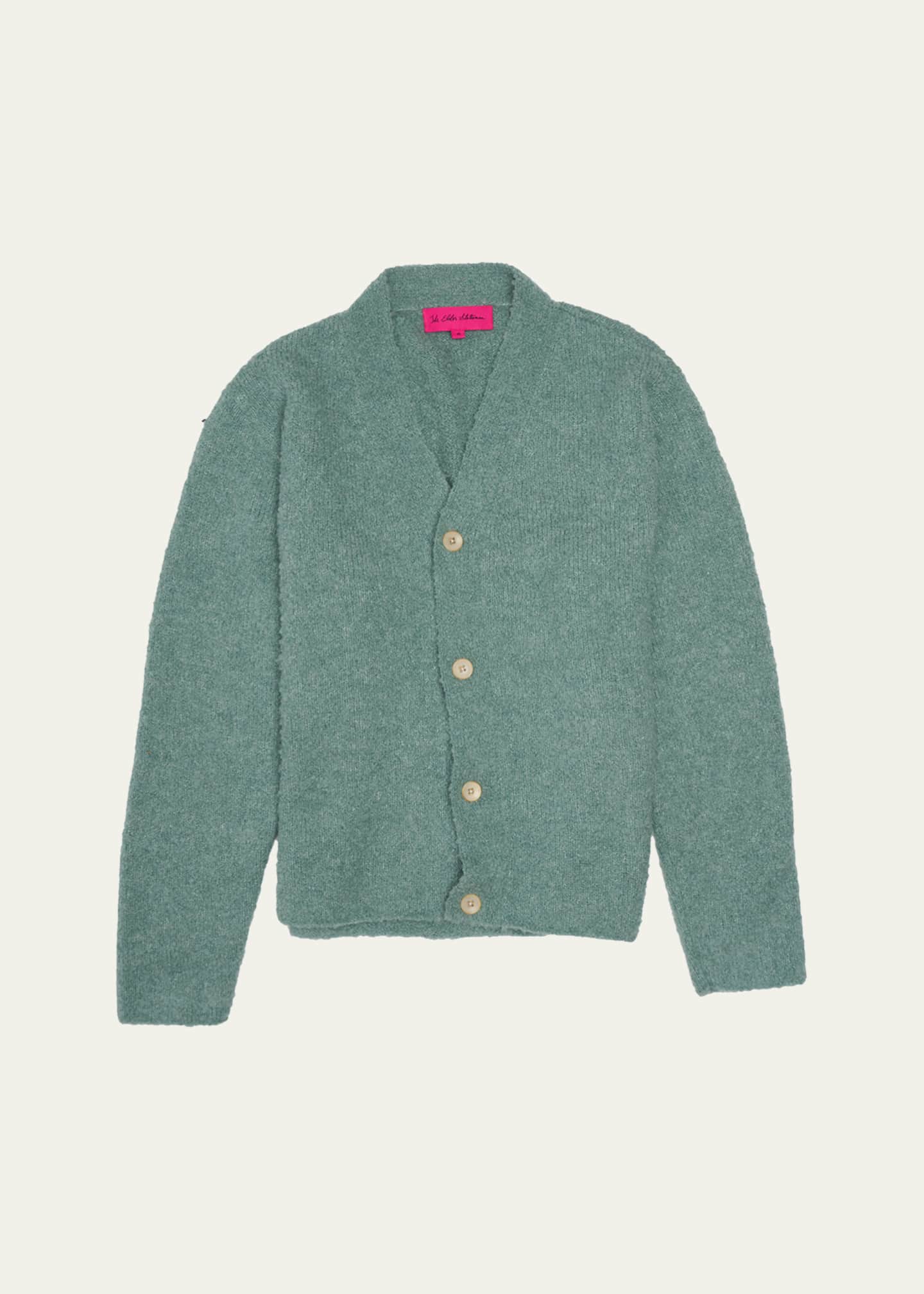 The Elder Statesman Men's Cashmere-Silk Teddy Cardigan