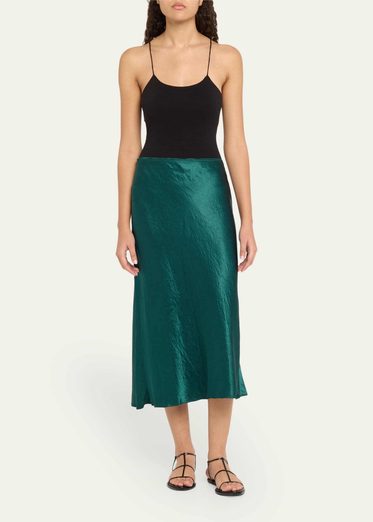 Vince Shaped Hem Satin Midi Slip Skirt Bergdorf Goodman