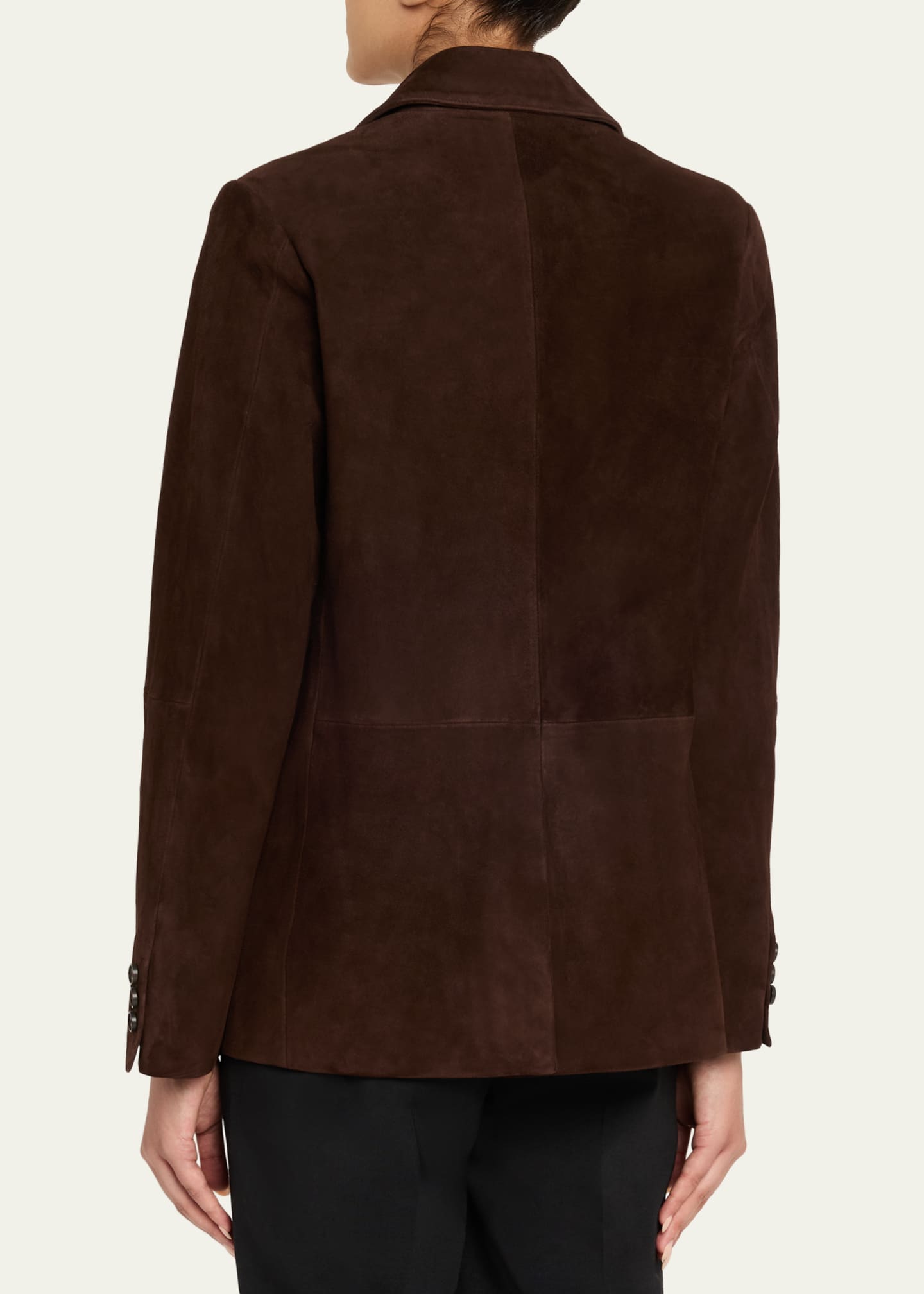 Vince Single-Breasted Suede Blazer Image 3 of 5