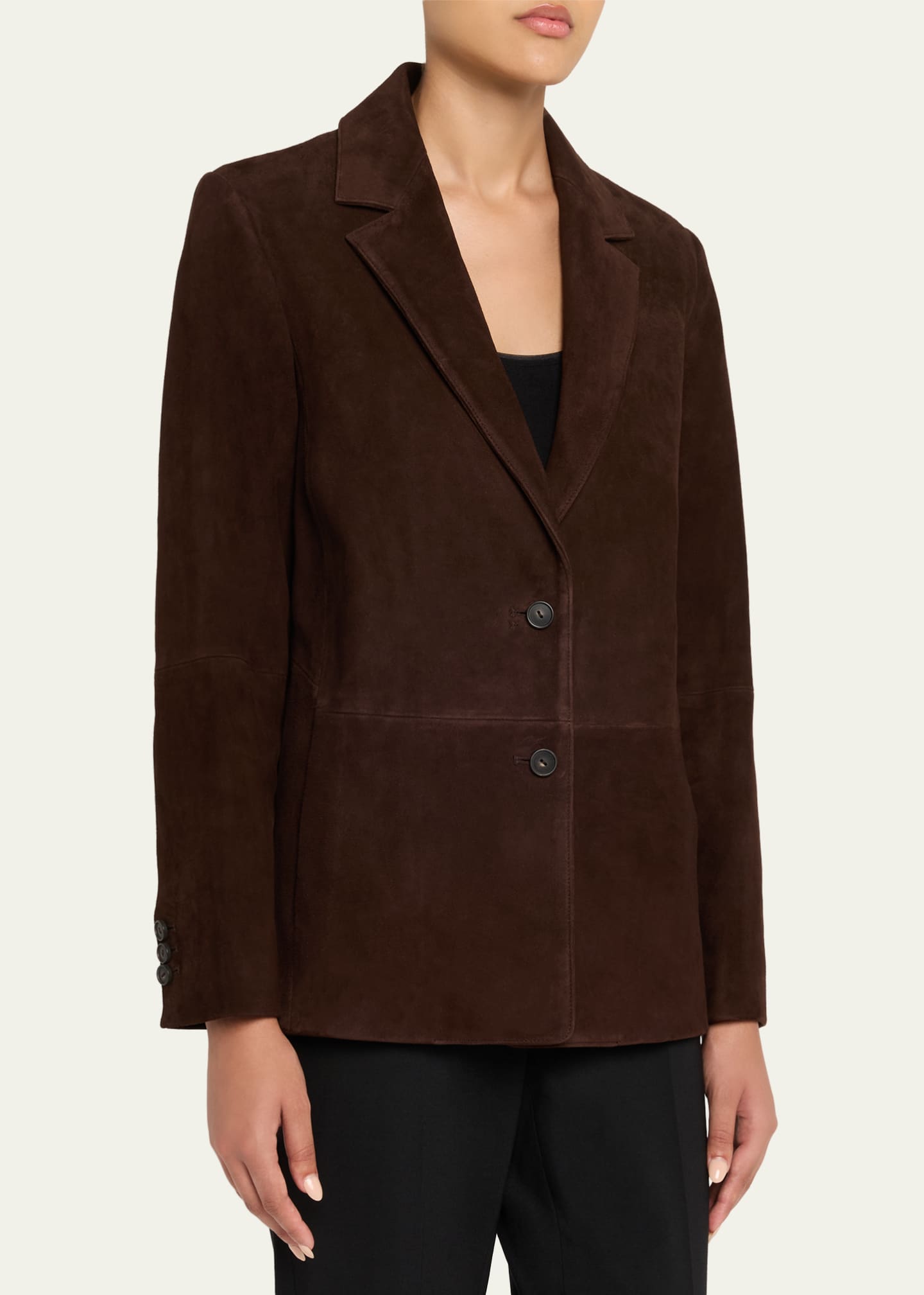 Vince Single-Breasted Suede Blazer Image 4 of 5