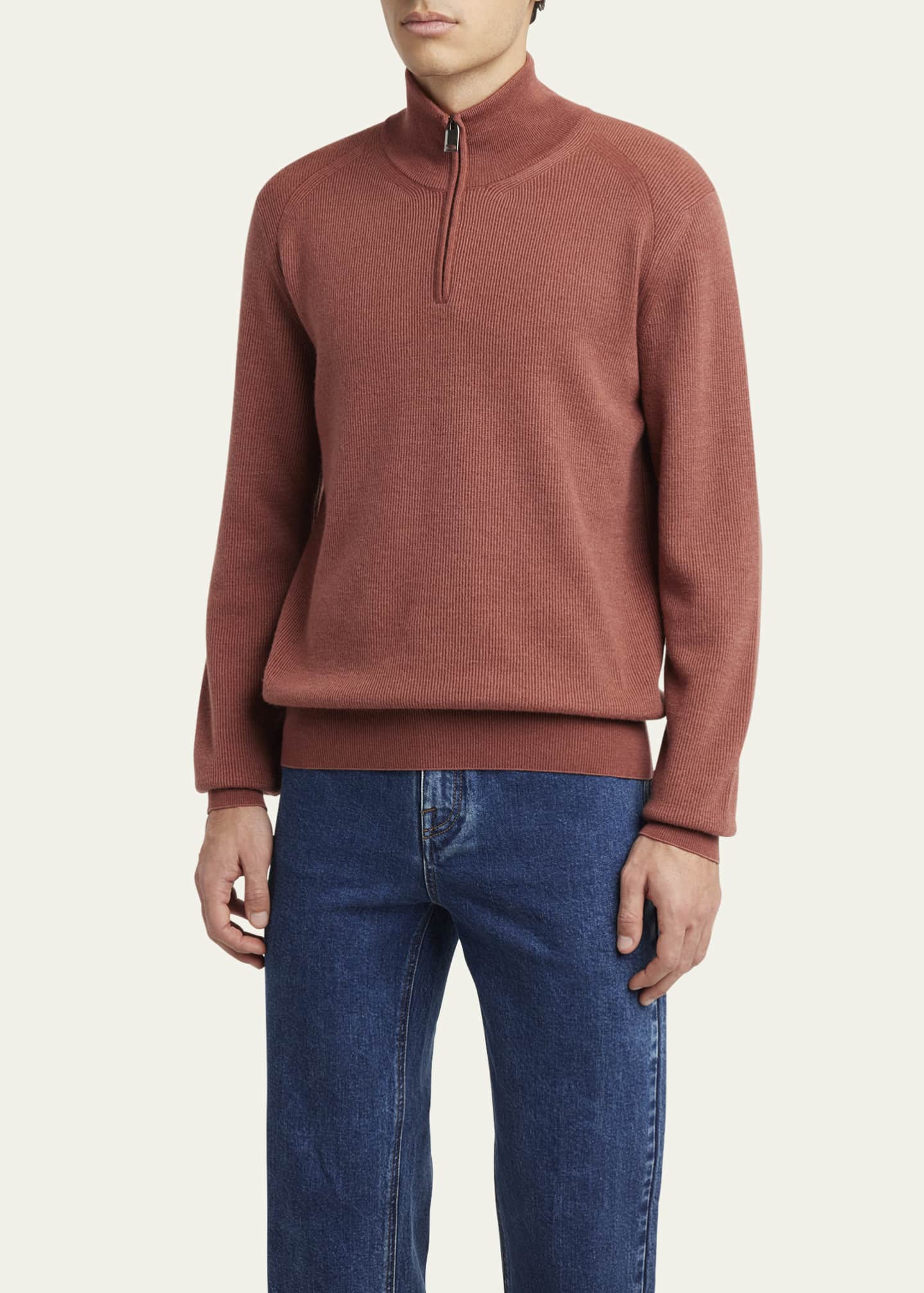 Brioni Men's Cashmere Quarter-Zip Sweater - Bergdorf Goodman