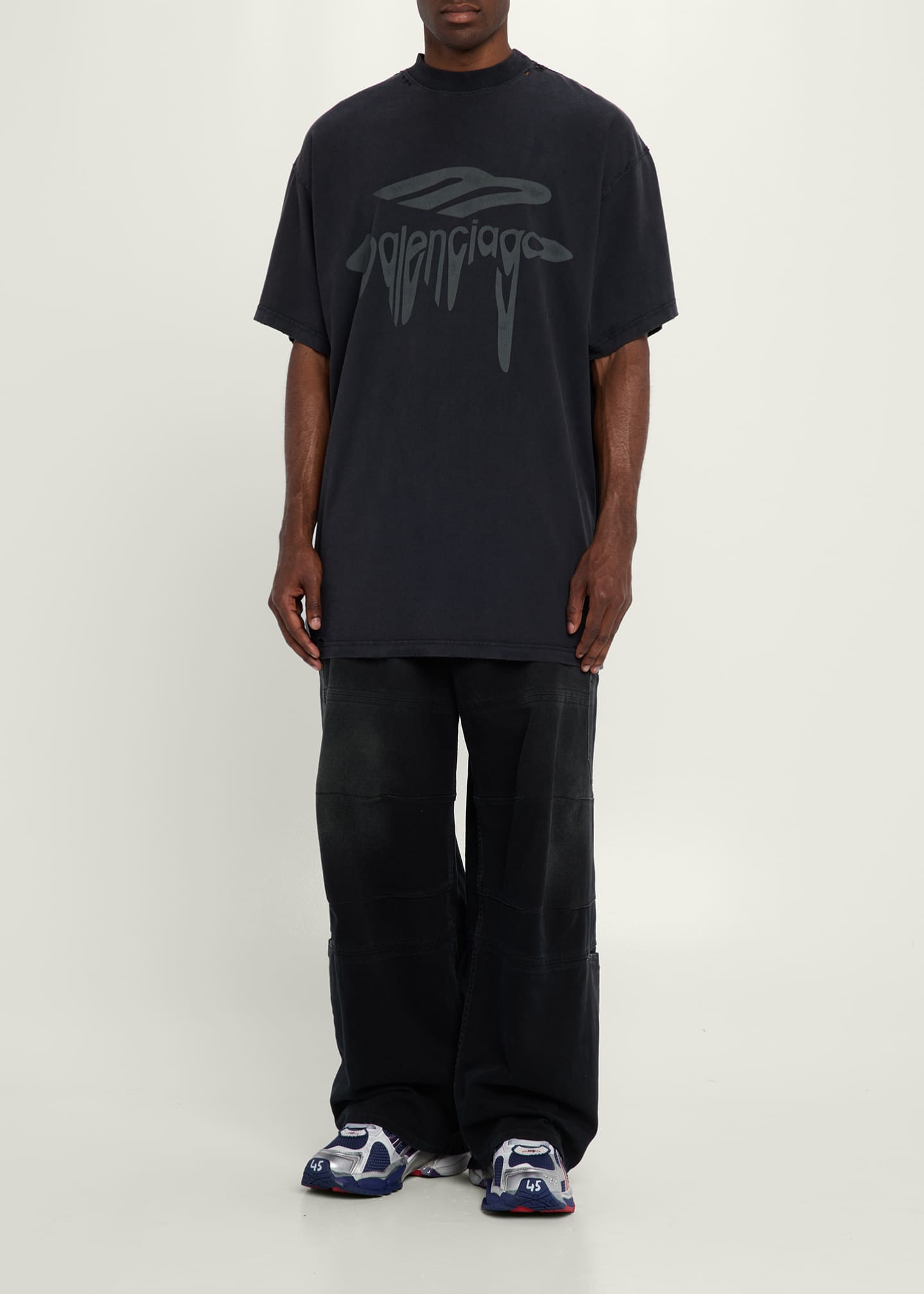 Balenciaga Men's Mesh Runner Sneakers Image 3 of 6