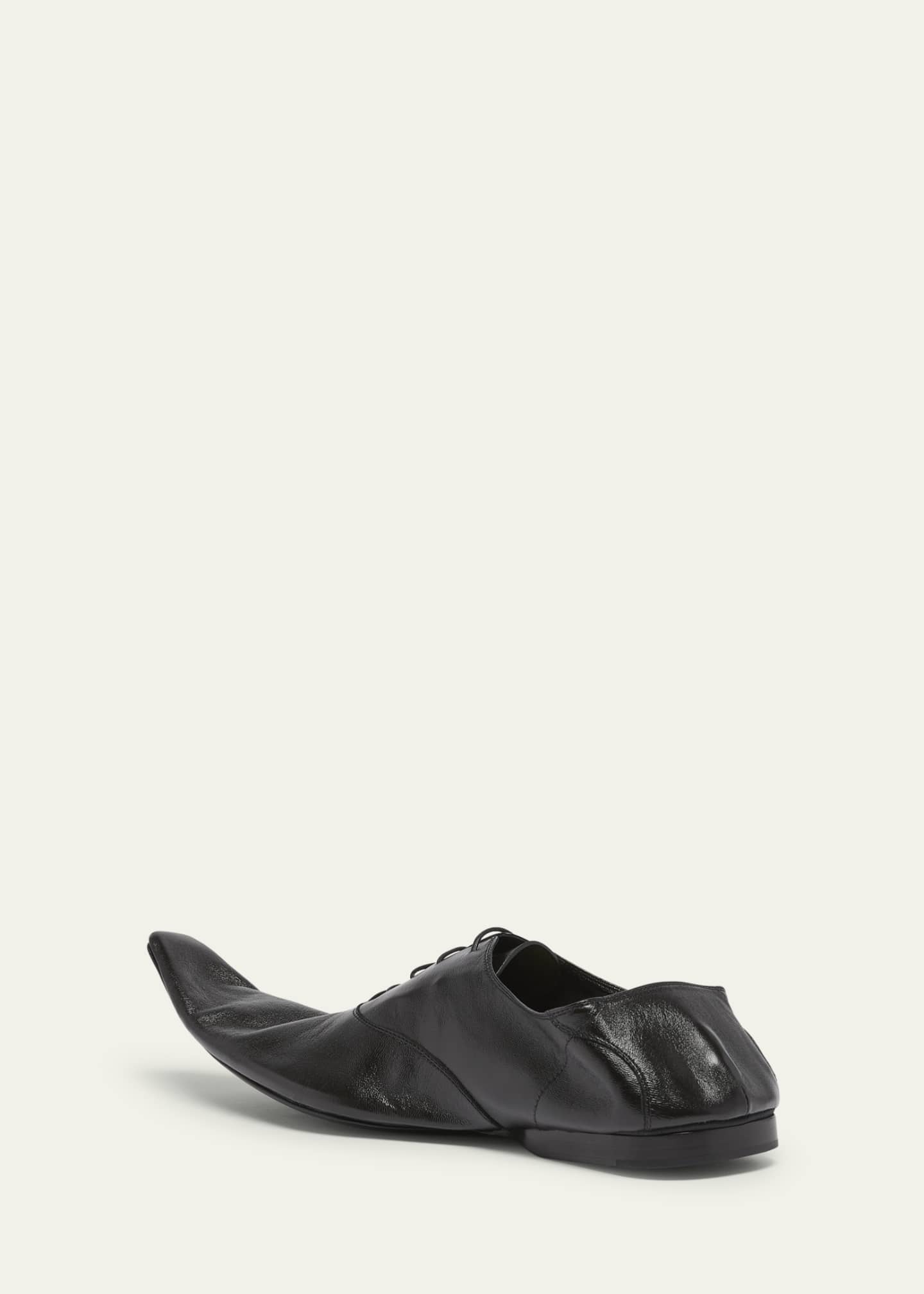 Balenciaga Men's Lambskin Lace-Up Derby Loafers Image 4 of 5