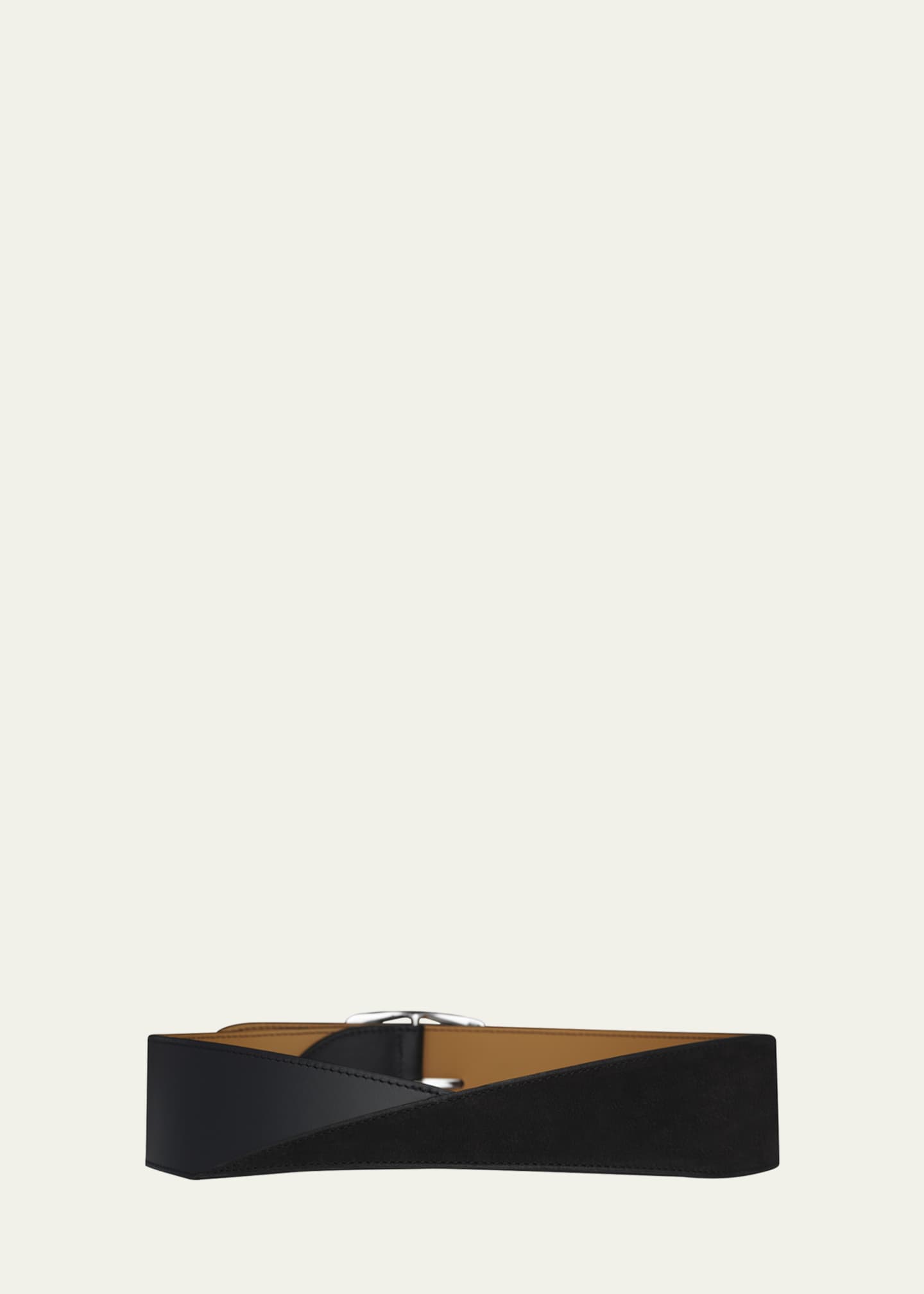 Vaincourt Paris La Petillante Twisted Leather & Suede Belt Image 2 of 2