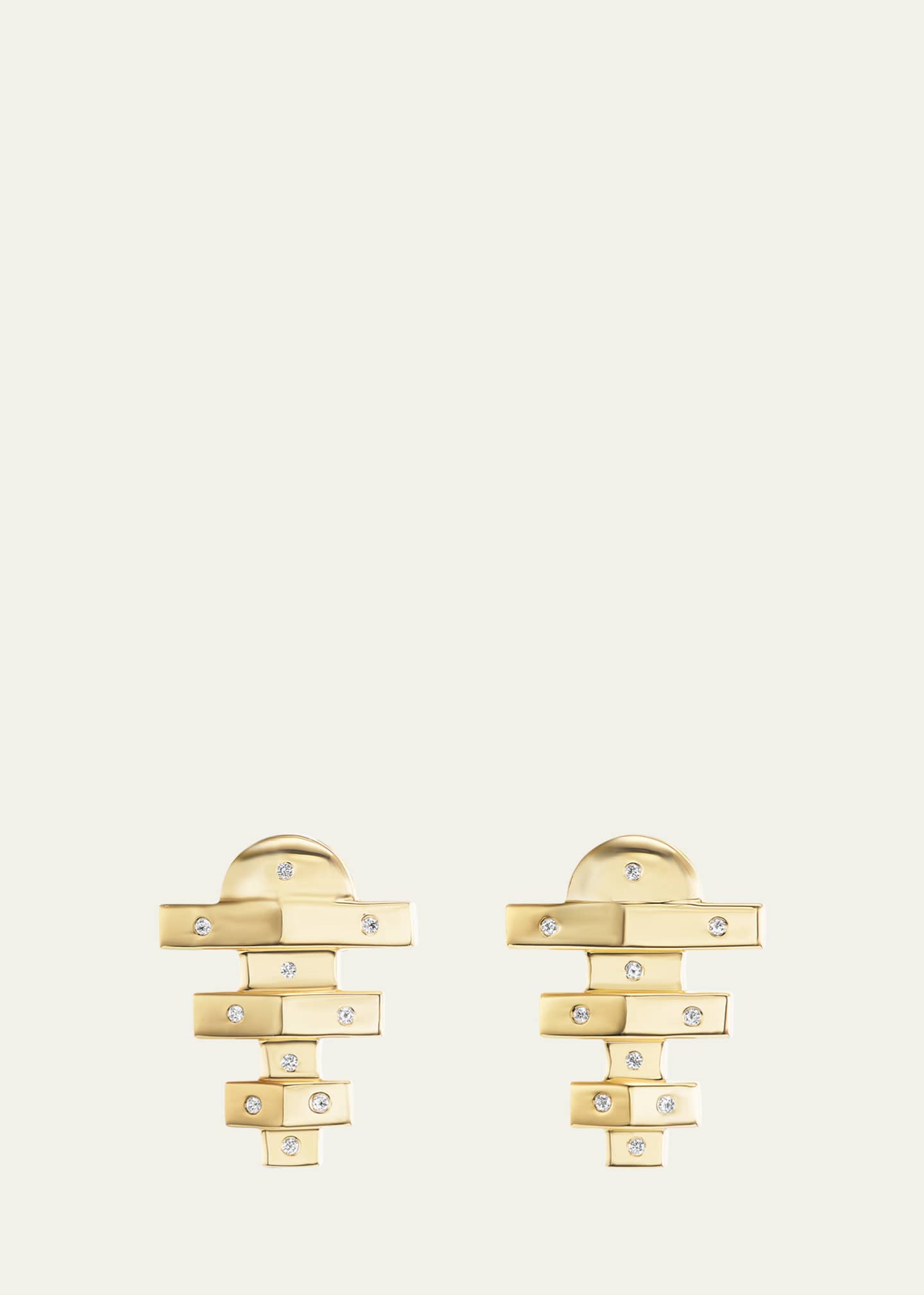 Brent Neale Small Hopscotch Earrings with Diamond Rounds