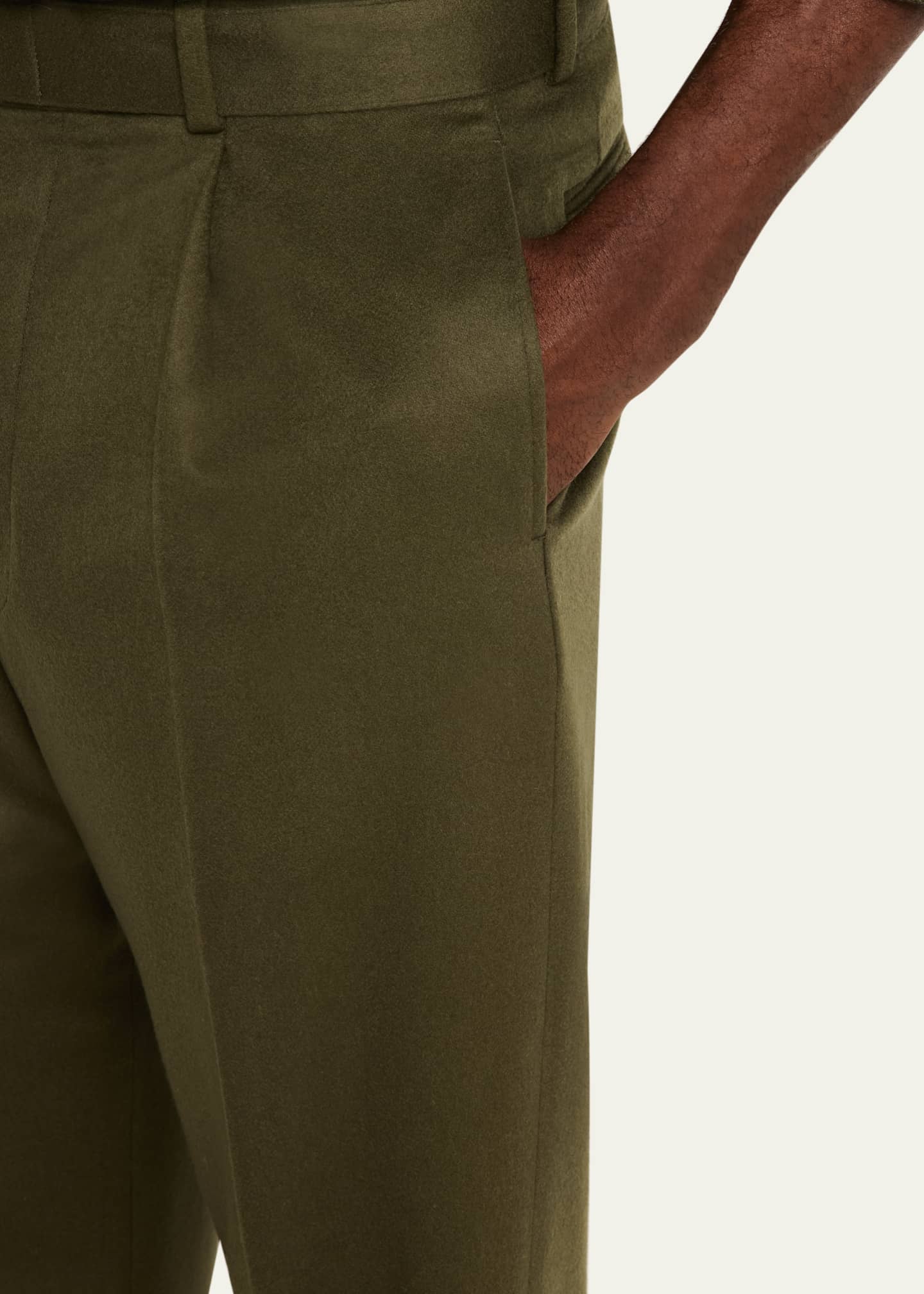 Officine Generale Men's Hugo Flannel Pants with Self Belt Image 5 of 5