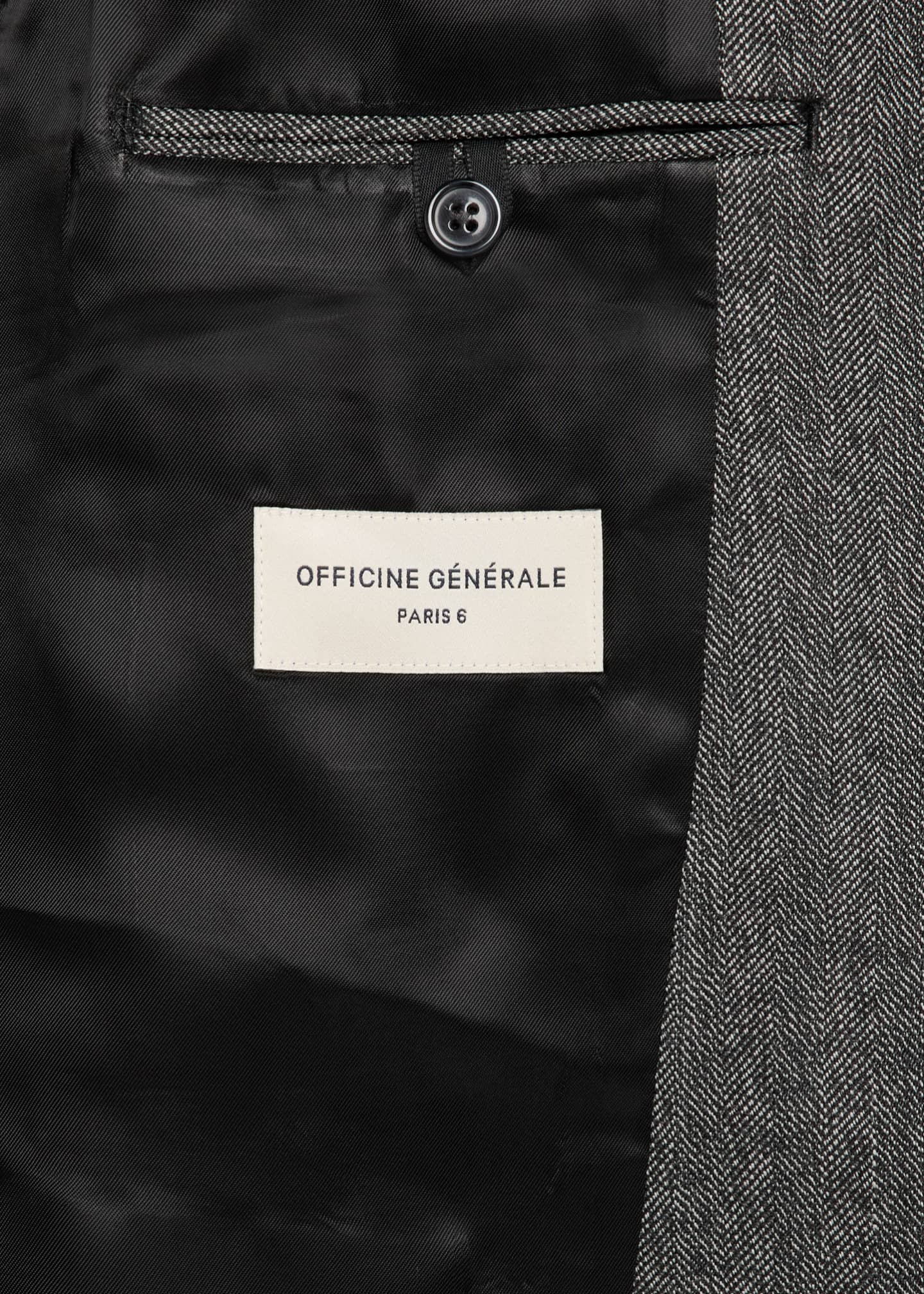Officine Generale Men's Arthus Herringbone Sport Coat Image 6 of 8